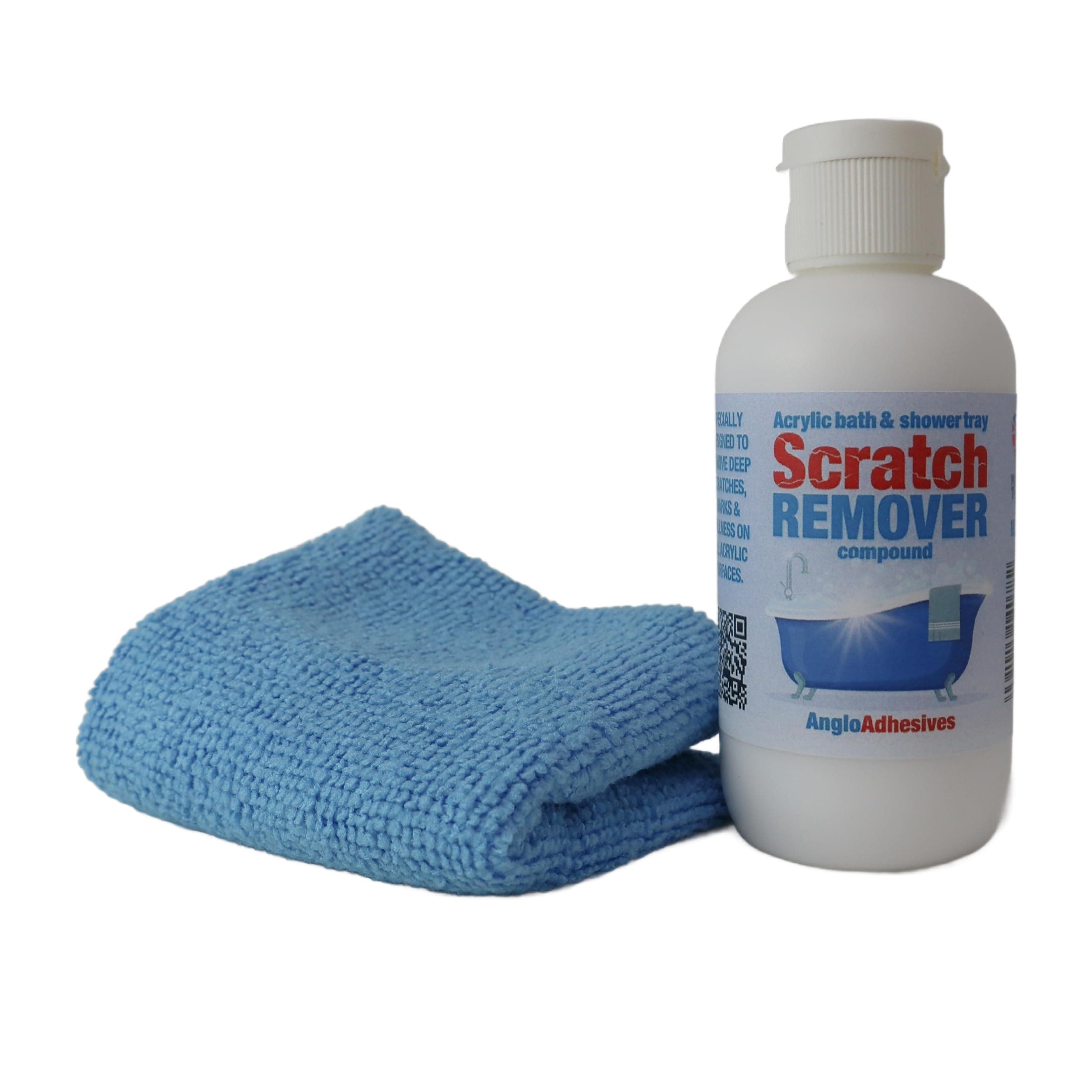 100ml Scratch Remover & Polishing Compound for Removing Scratches, Marks & Haziness on Acrylic Bathtubs & Shower Trays. Includes 1 Micro Fibre Cloth