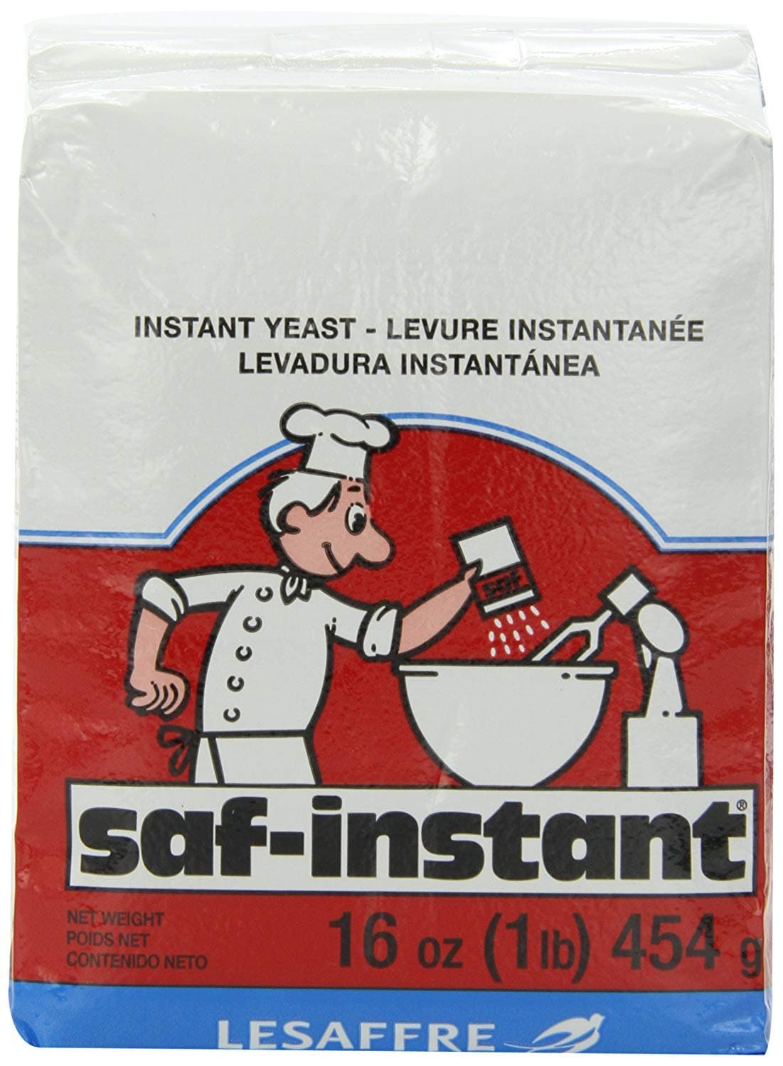 SAF Instant Yeast, 1 Pound Pouch, 16 Ounce (Pack of 3)