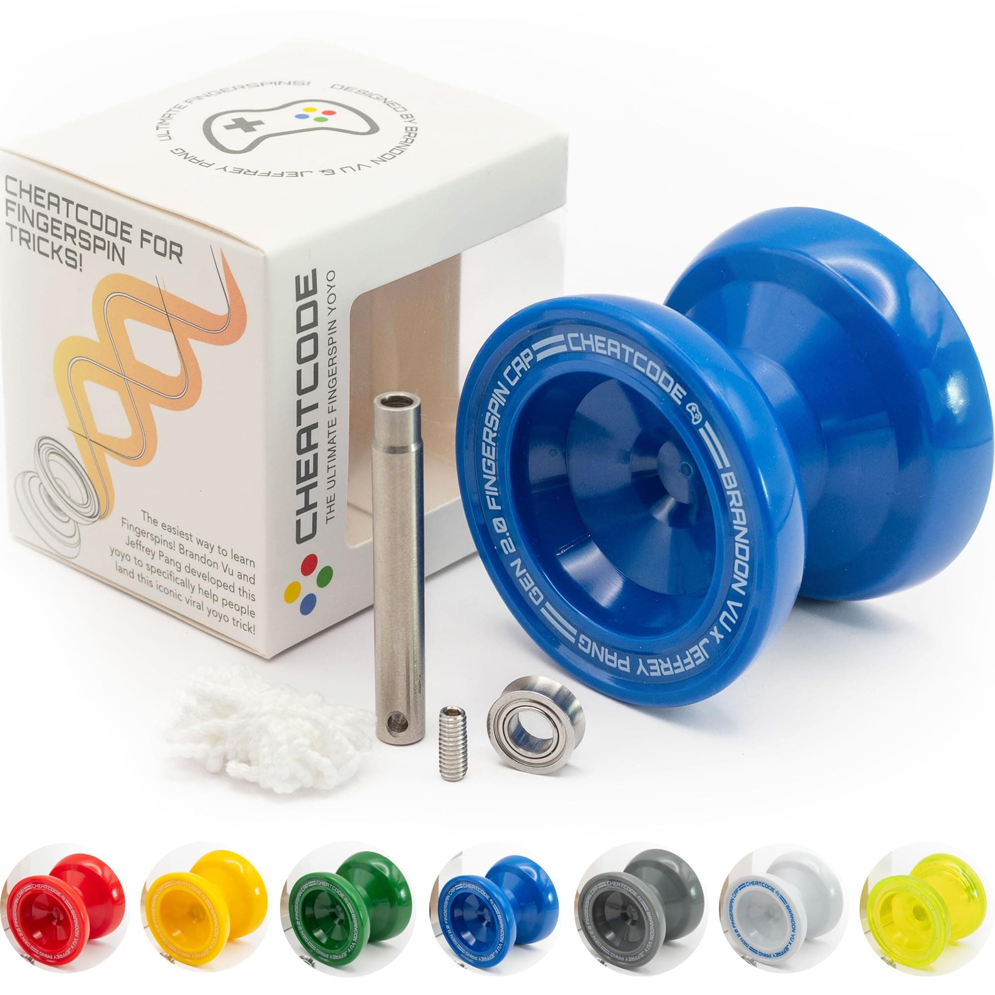 Yoyo by Brandon Vu | Master Fingerspin Tricks | A Responsive & Unresponsive Yo-yo for Kids, Teens & Adults | Great Yo Yo For Beginners | Extra Professional Ball Bearing Kit Included | Offset