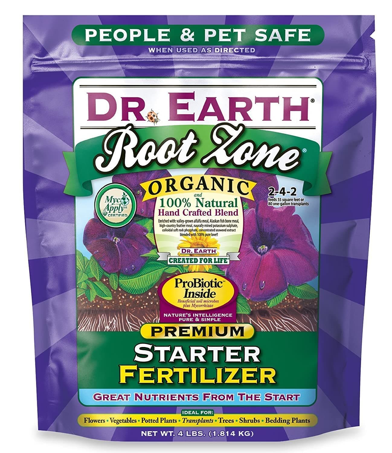 Dr. Earth 2-4-2 0 Organic and Natural Root Zone Starter Fertilizer 453 g