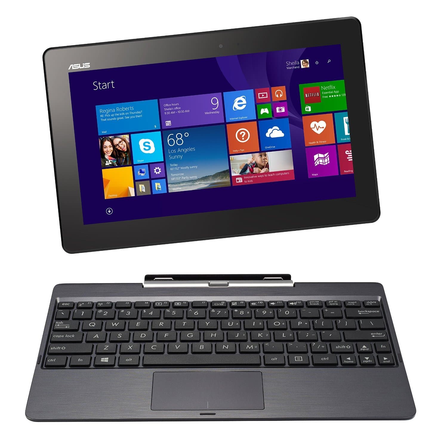 ASUS Transformer Book (T100TAF-B11-GR) 10.1" Detachable 2-in-1 HD Touchscreen Laptop - Intel Atom/2GB RAM/32GB eMMC/Windows 8.1/WiFi/Bluetooth/Webcam - Gray (Renewed)