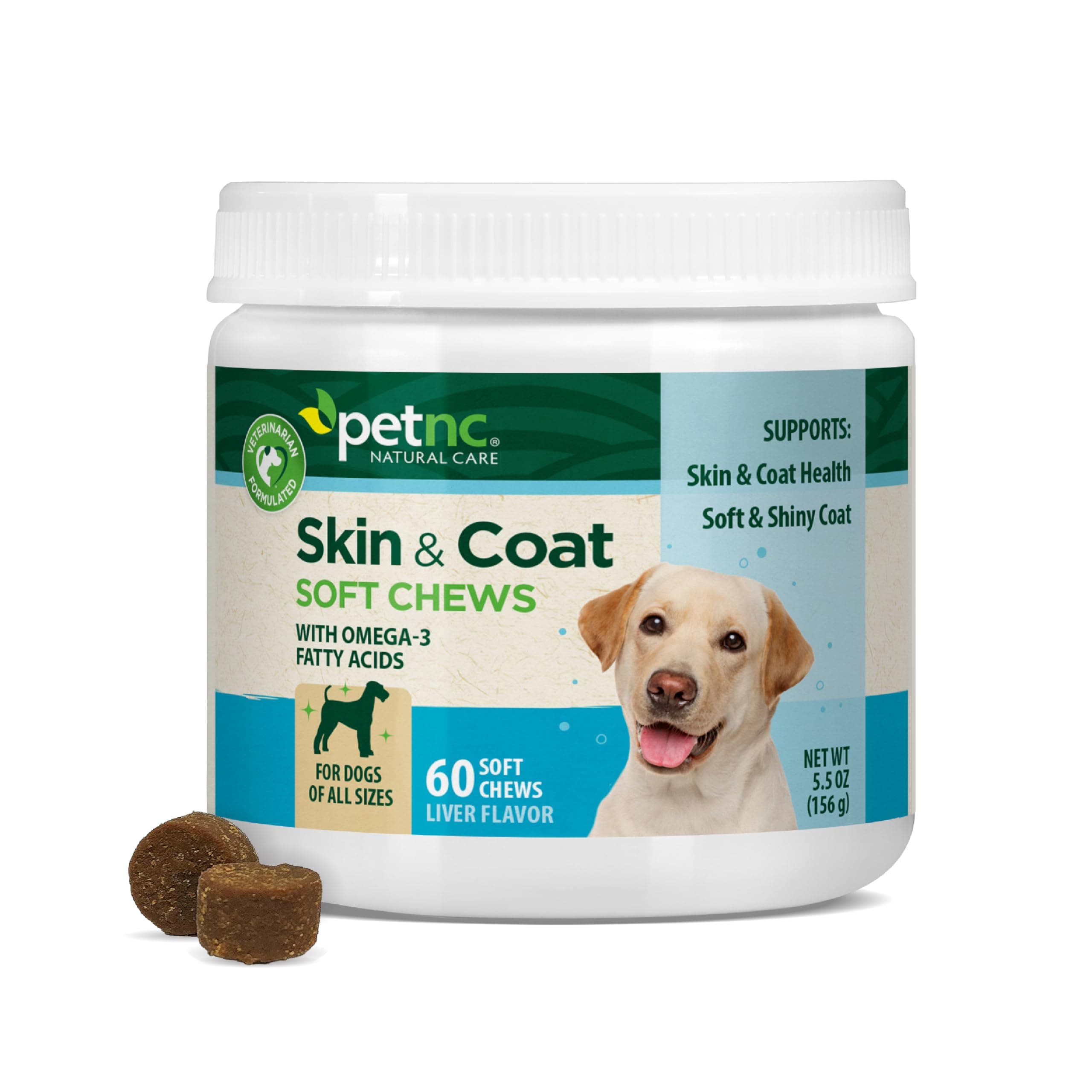 Skin and Coat Soft Chews for Dogs, 60 Count