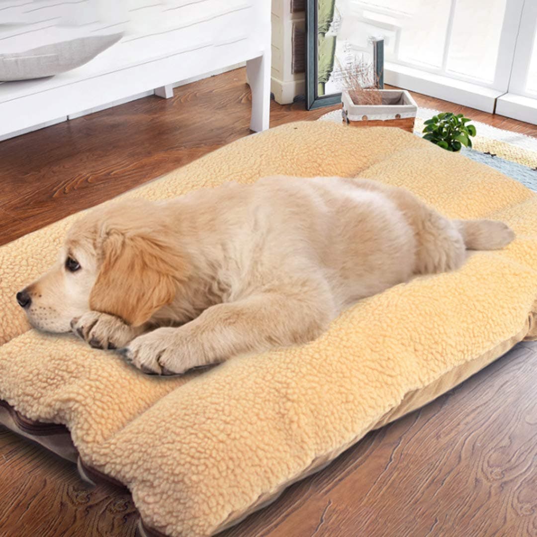 Authda Plush Dog Bed Washable Removable Cover Pet Beds Soft Pad Puppy Bed Mattress Dog Cushion for Crate