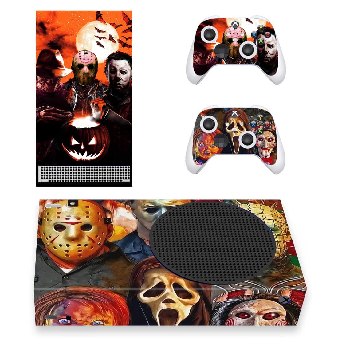 XB Series S Slim Console Controllers Skin Decals Horrors Vinyl Stickers Wrap for XB Series S Console Halloween Jason Michael