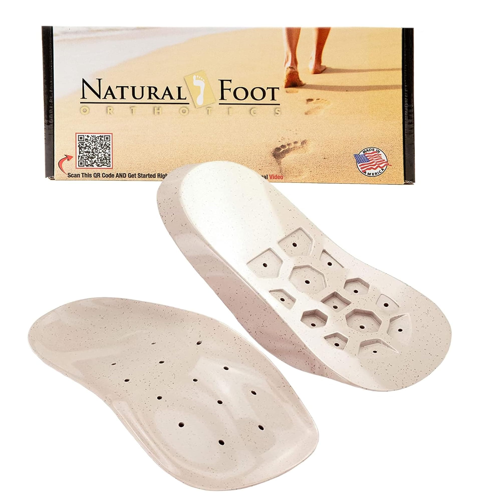 Natural Foot Orthotics 3/4 Stabilizer Insoles | Podiatrist-Designed Inserts | Improve Balance, Plantar Fasciitis, Heel Spurs, & Foot Pain Relief | Semi-Rigid High Arch Support | Original
