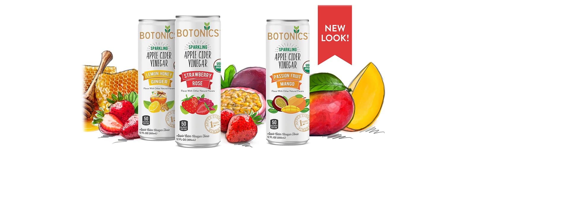 Botonics Sparkling Organic Apple Cider Vinegar Tonic, Variety Pack, 12 Ounce (Pack of 12)