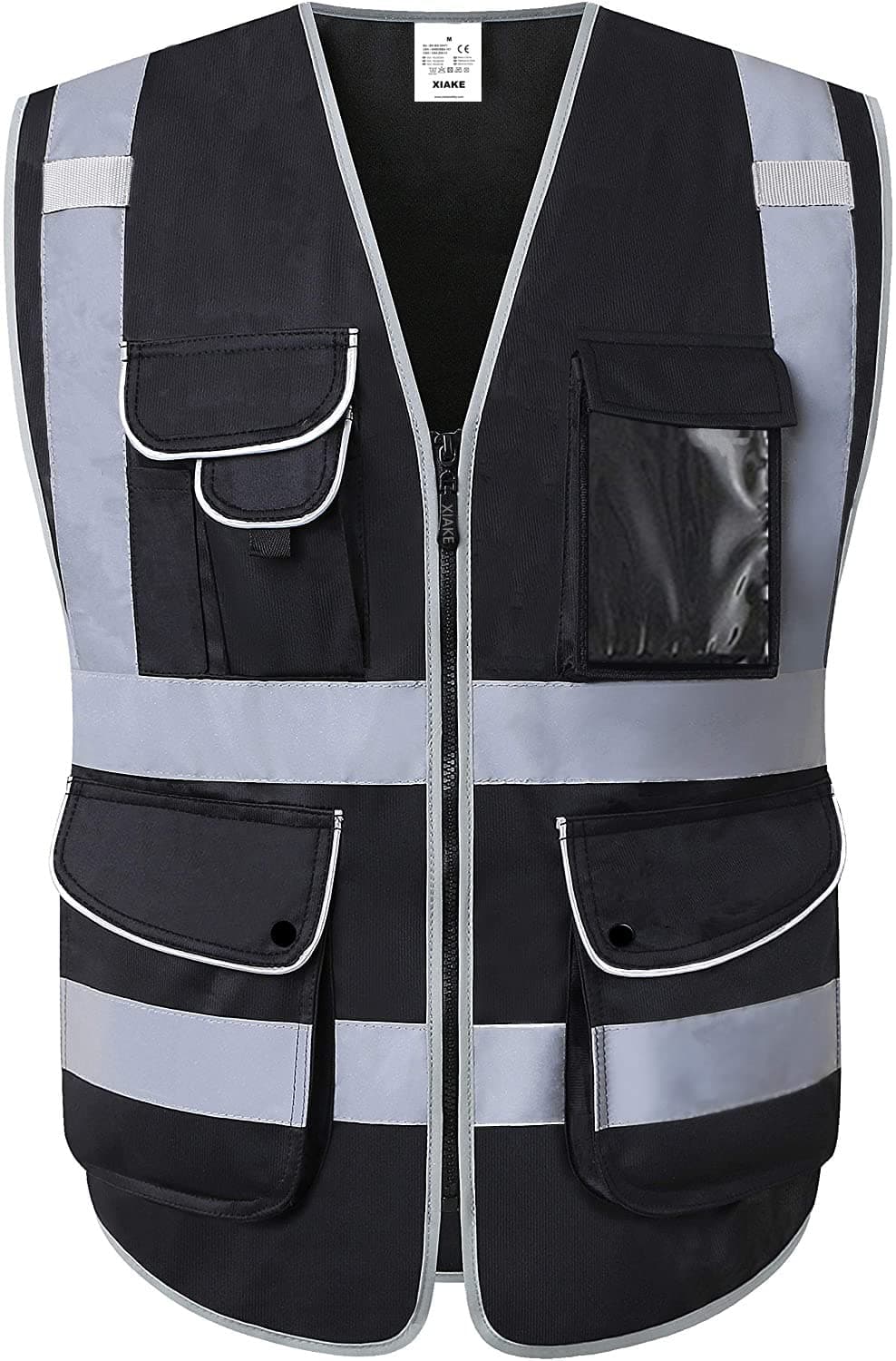 XIAKE 9 Pockets Class 2 High Visibility Reflective Safety Vest for Men Women,Meets ANSI/ISEA Standard