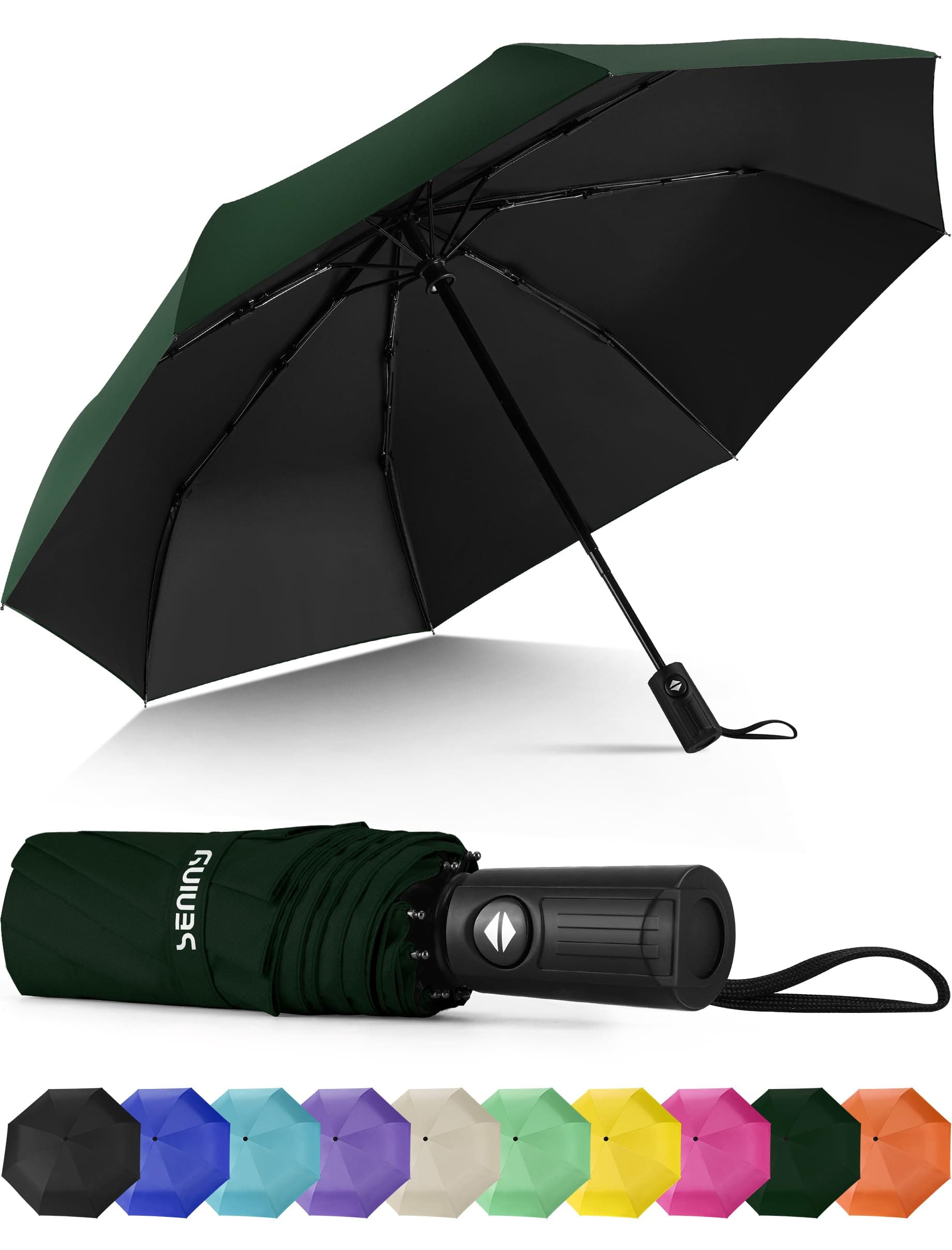 Windproof Travel Umbrella, Automatic Umbrellas for Rain, Portable & Compact Umbrellas for Backpack, Strong UV for Protection, Folding Small Sun Umbrella for Car, Walking