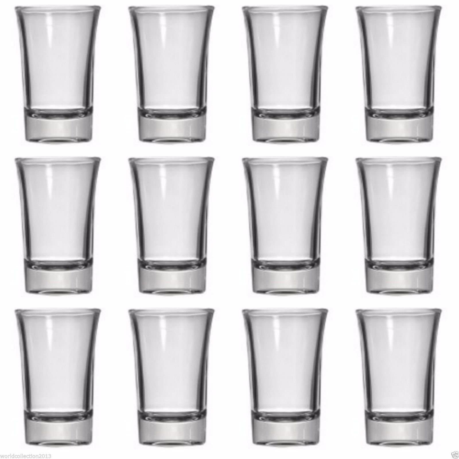 Set of 4, 8, or 12-Pack Heavy Base Clear Bar Shot Glass Set, 1.5-Ounce
