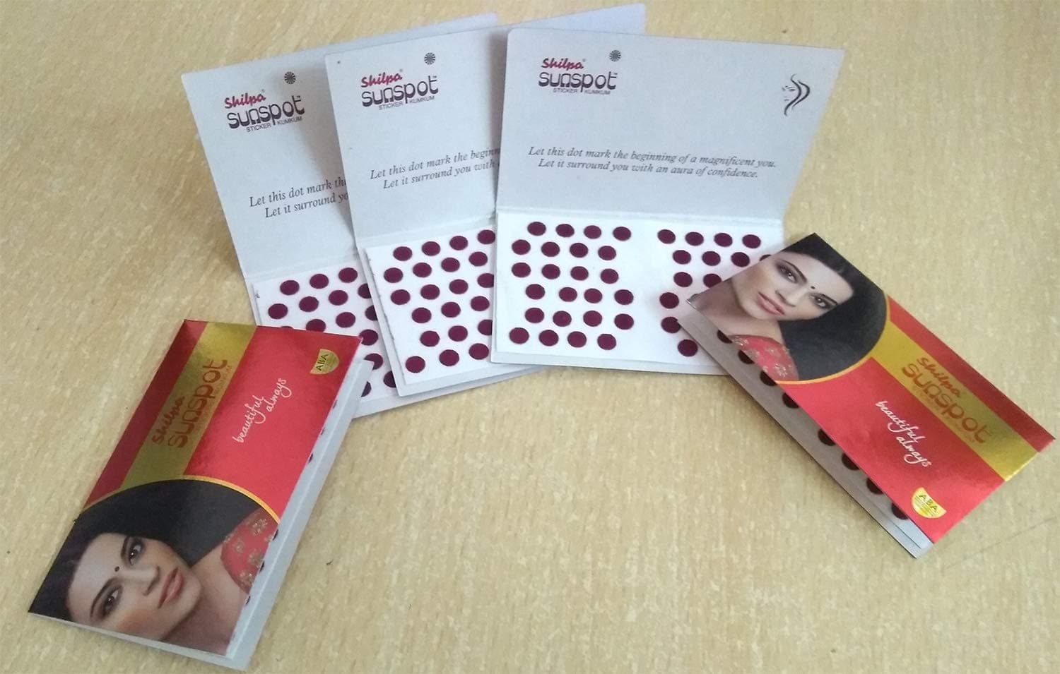 Shilpa Sunspot Sticker Kumkum - Deep Red Bindi - Size Dr-5 (5 units)