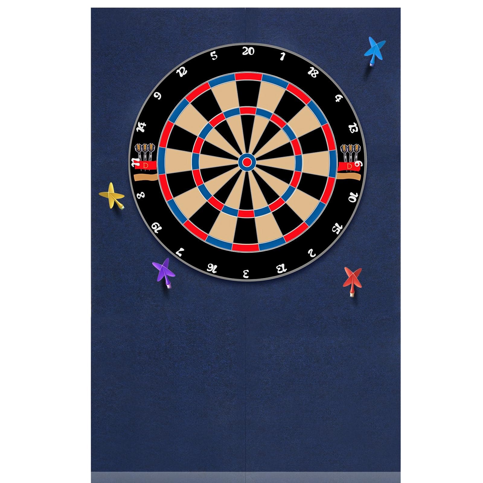 Extended Length Dartboard Surround Wall Protector for Professional 17.75 and 18 in Dartboard Felt Wall Tiles Dart Board Backer, 36 H x 24 W x 0.5 Thickness