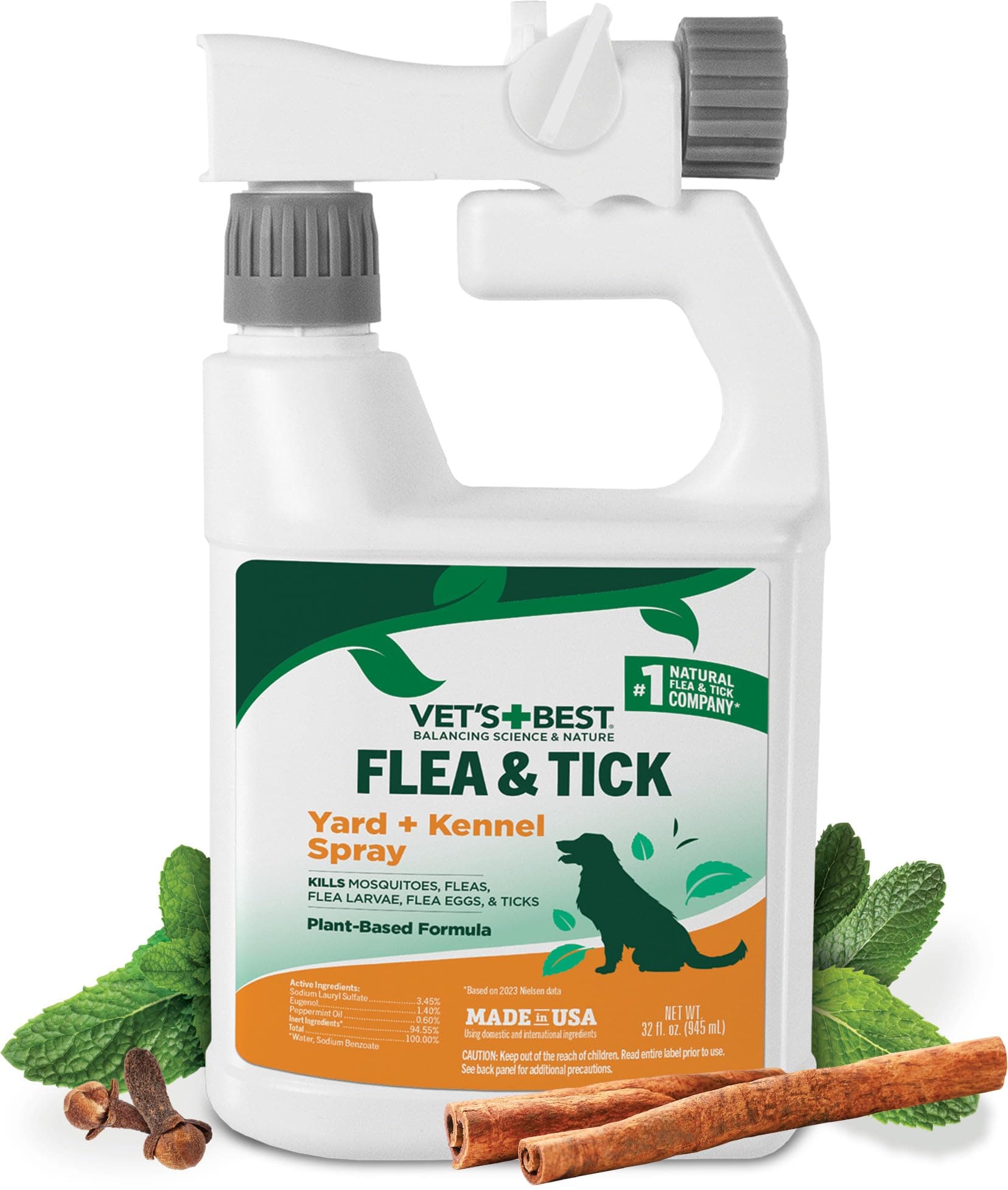 Flea and Tick Yard Kennel Spray Plant-Based Formula, 32oz