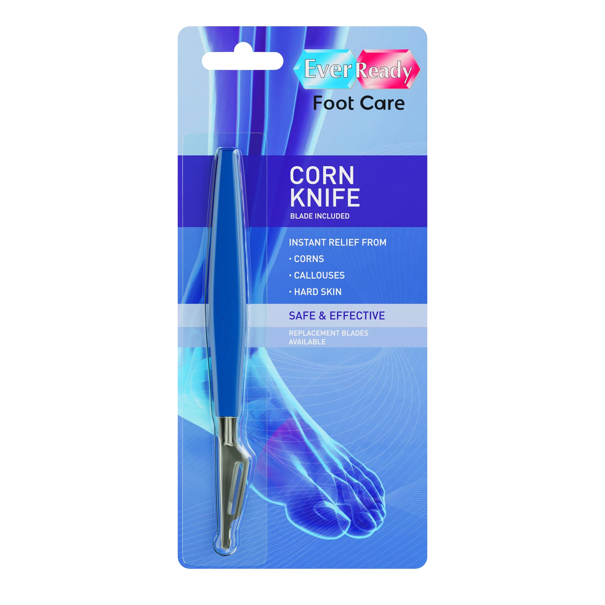 Ever Ready Corn & Callus Trimmer - Instant Relief from Corns & Calluses | Removes Dry, Hard & Cracked Skin | Home Pedicure Treatment for Footcare