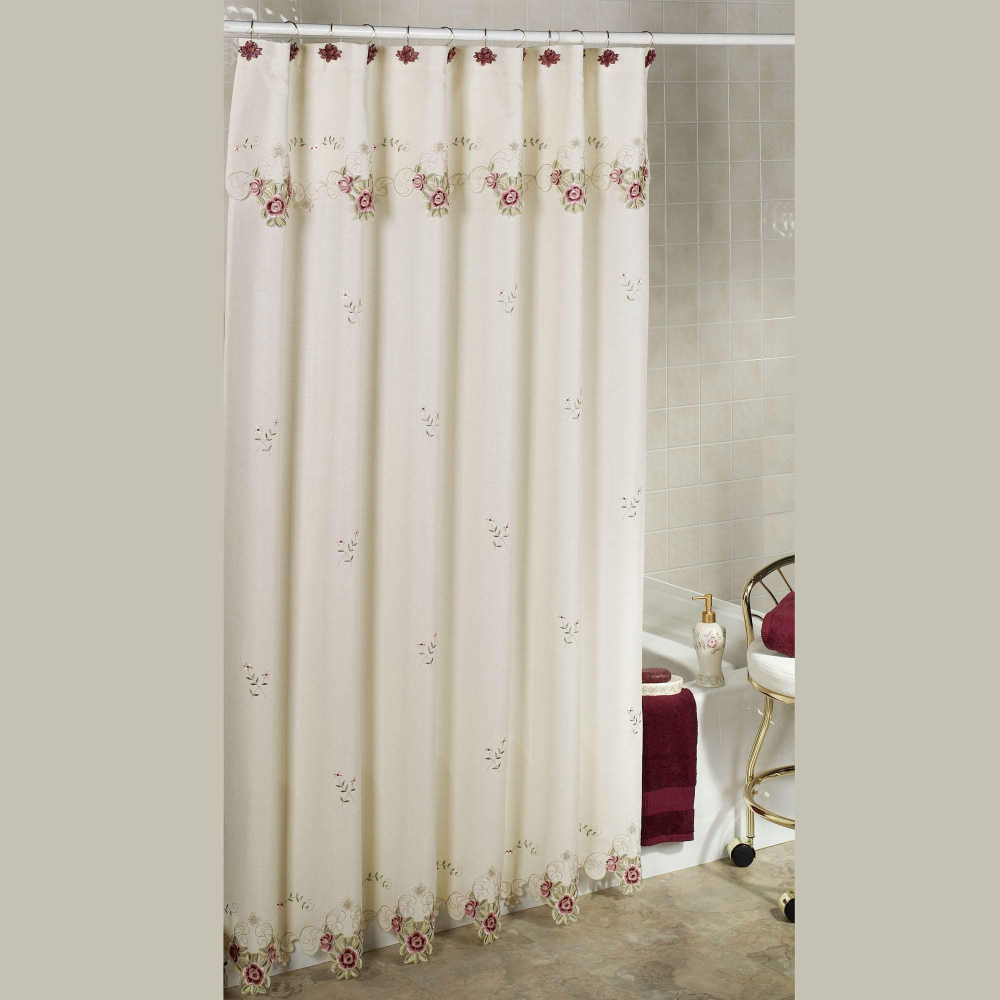 Verona Embroidered Shower Curtain