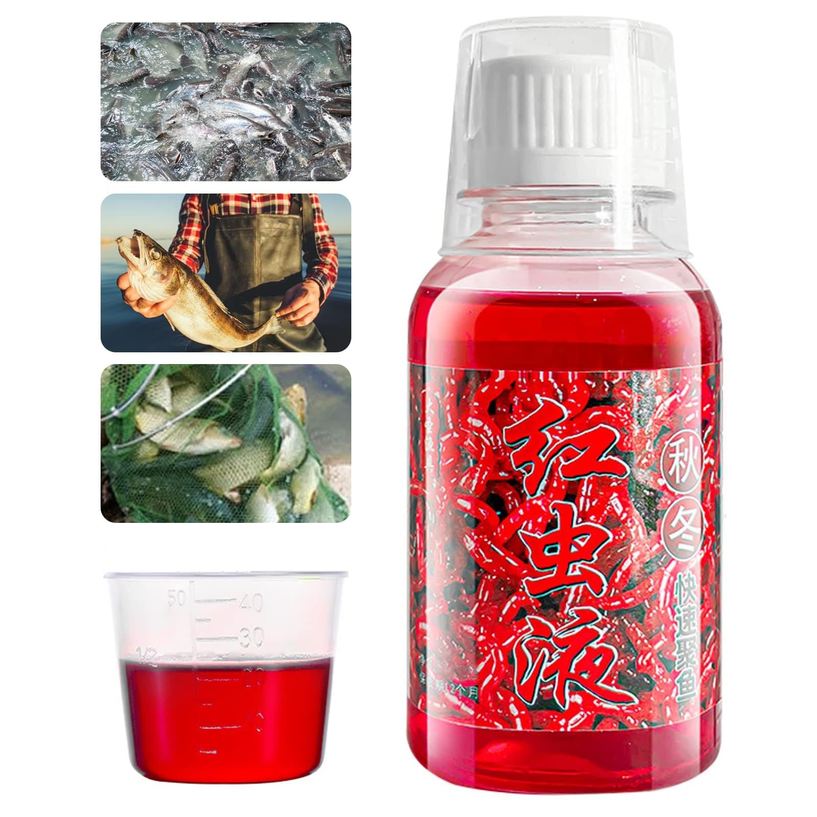 FDTY Red Worm Scent Fish Attractants for Baits, Concentrated Fish Scent Bait Fish Additive, Safe Super Effective Fish Bait Attractant Enhancer