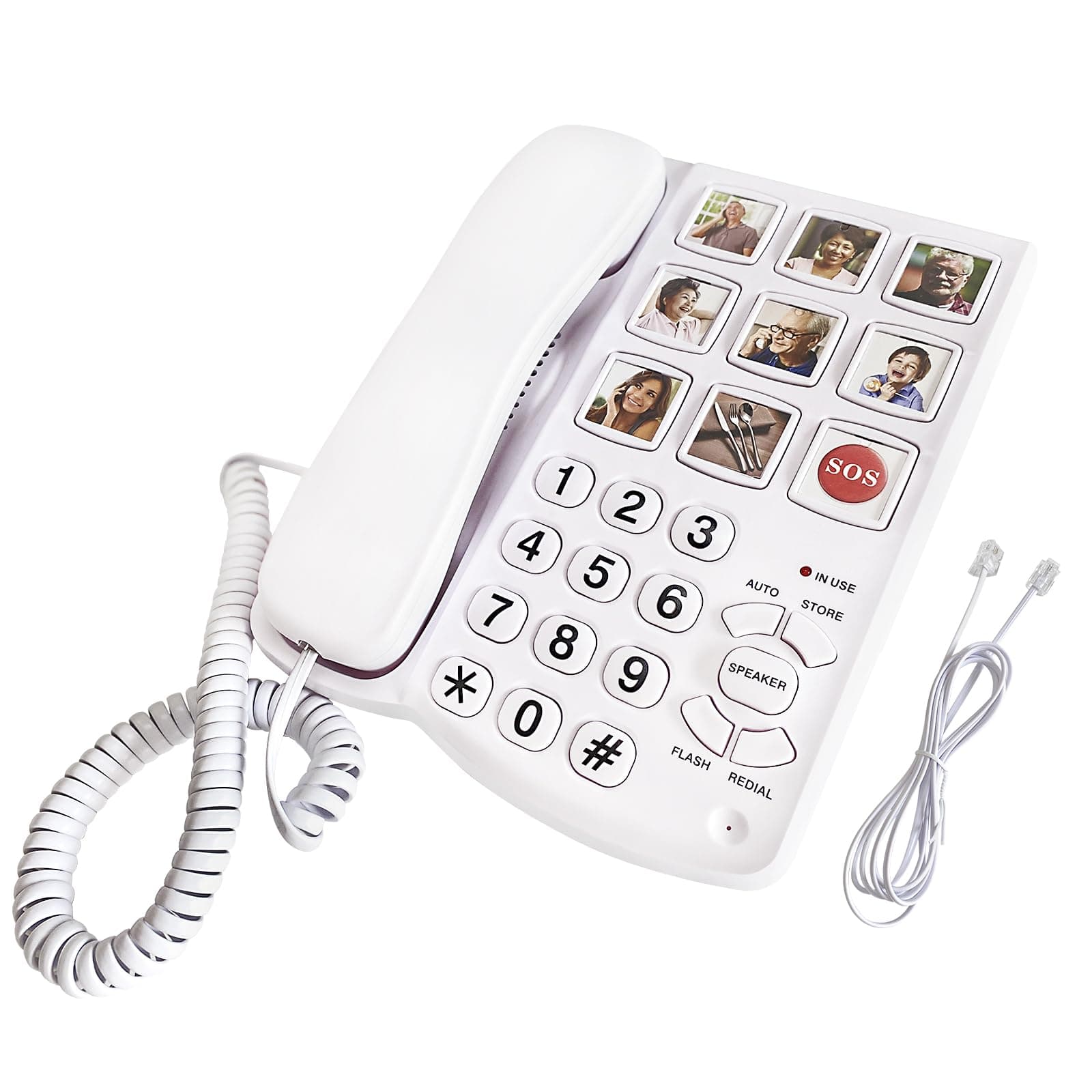 VDTGThere are Photo Type one Key Memory Dialing, which can Edit 9 one Key Memory Speed Dialing with Image, Desktop Large Key Wired Telephone with Speaker