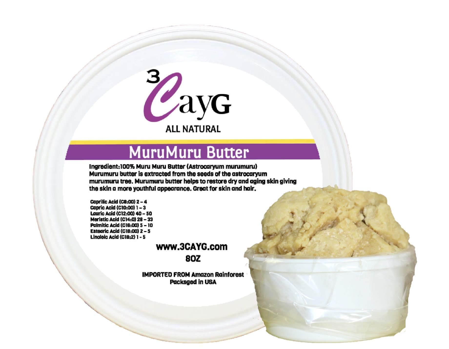 3CayG Direct Murumuru Butter Raw Unrefined 8oz