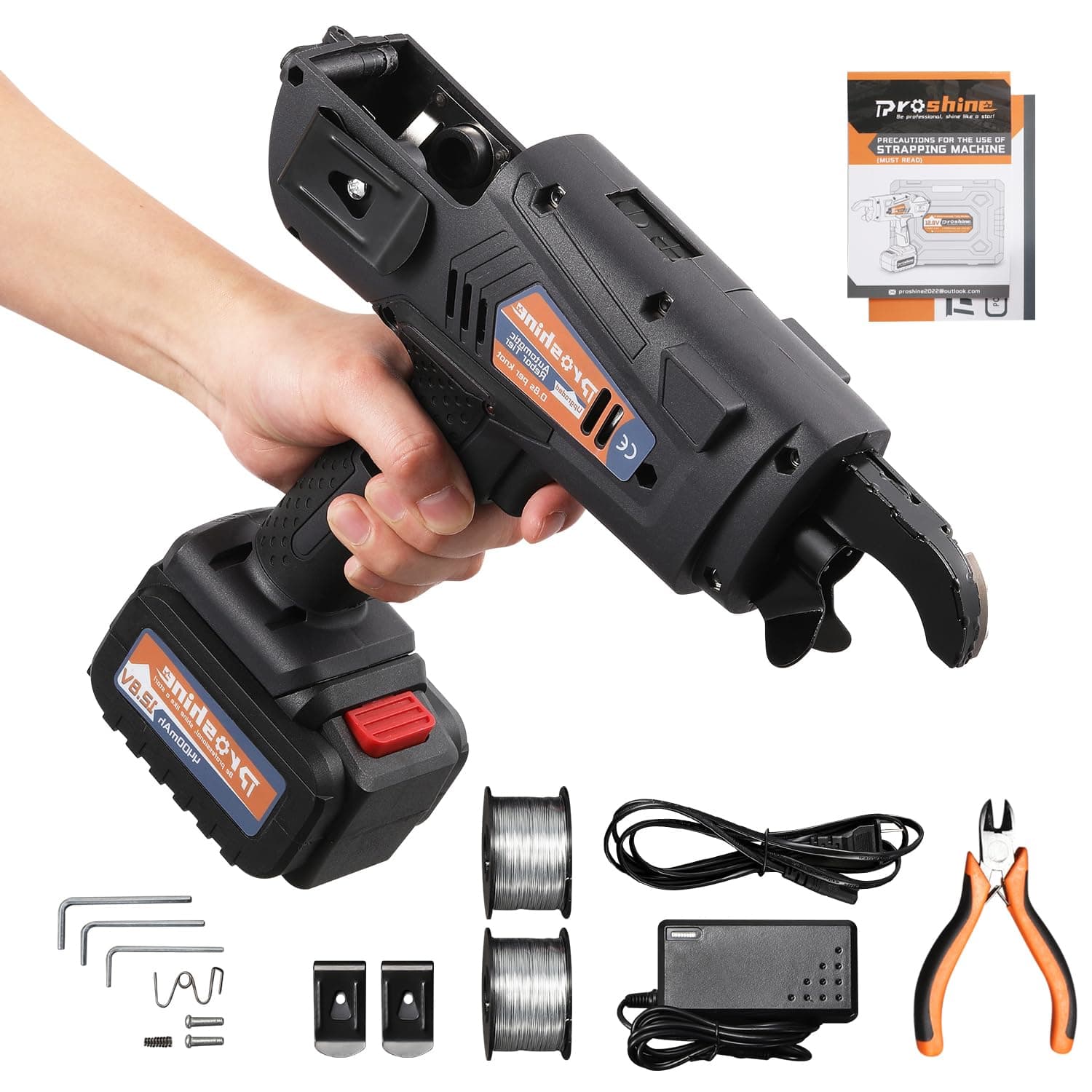 Rebar Tie Gun 0.3-1.3in/8-34mm Automatic Rebar Tying Tool 12.8V Rechargeable 4400mAh Battery Wire Coil 0.8S a Knot