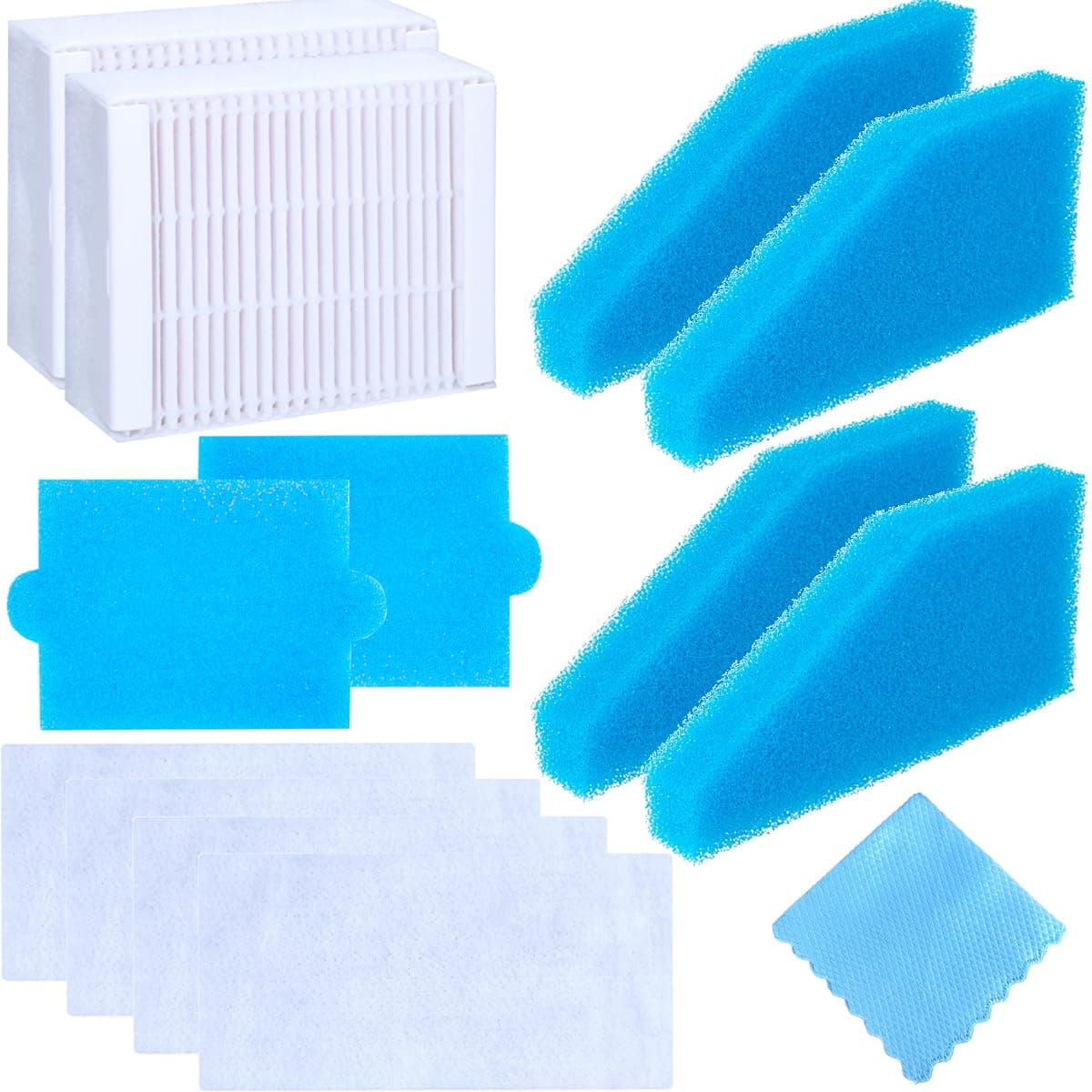 Replacement HEPA Filter for Thomas Aqua+ Serie Vacuum Cleaner, Replacement Parts Fit for Thomas Filter set 99 (part no. 787241), Sponge Foam filter Accessories with Cleaning Brush (12Pcs)