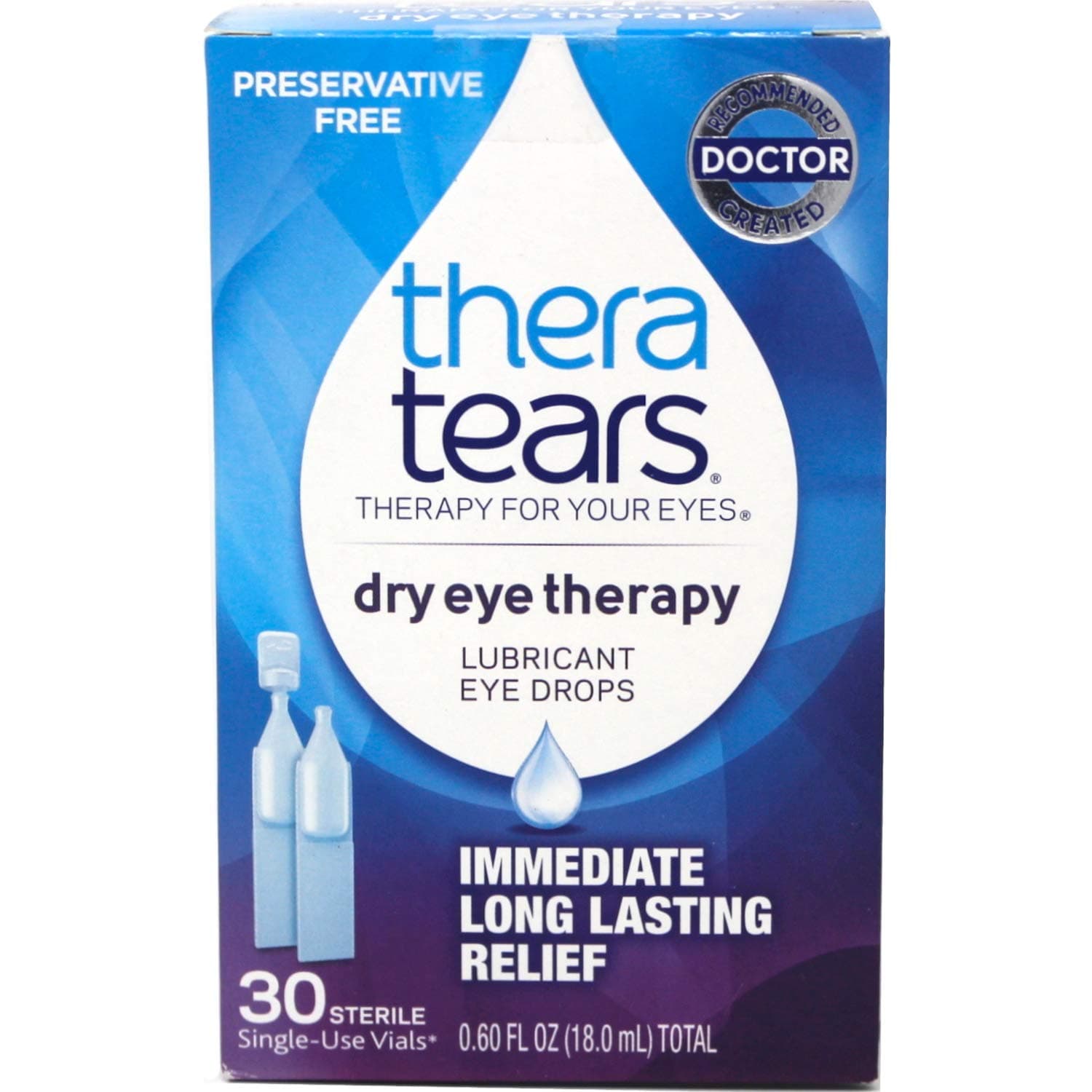 TheraTearsDry Eye Therapy Lubricant Eye Drops Single-Use 30 Each (Pack of 6)