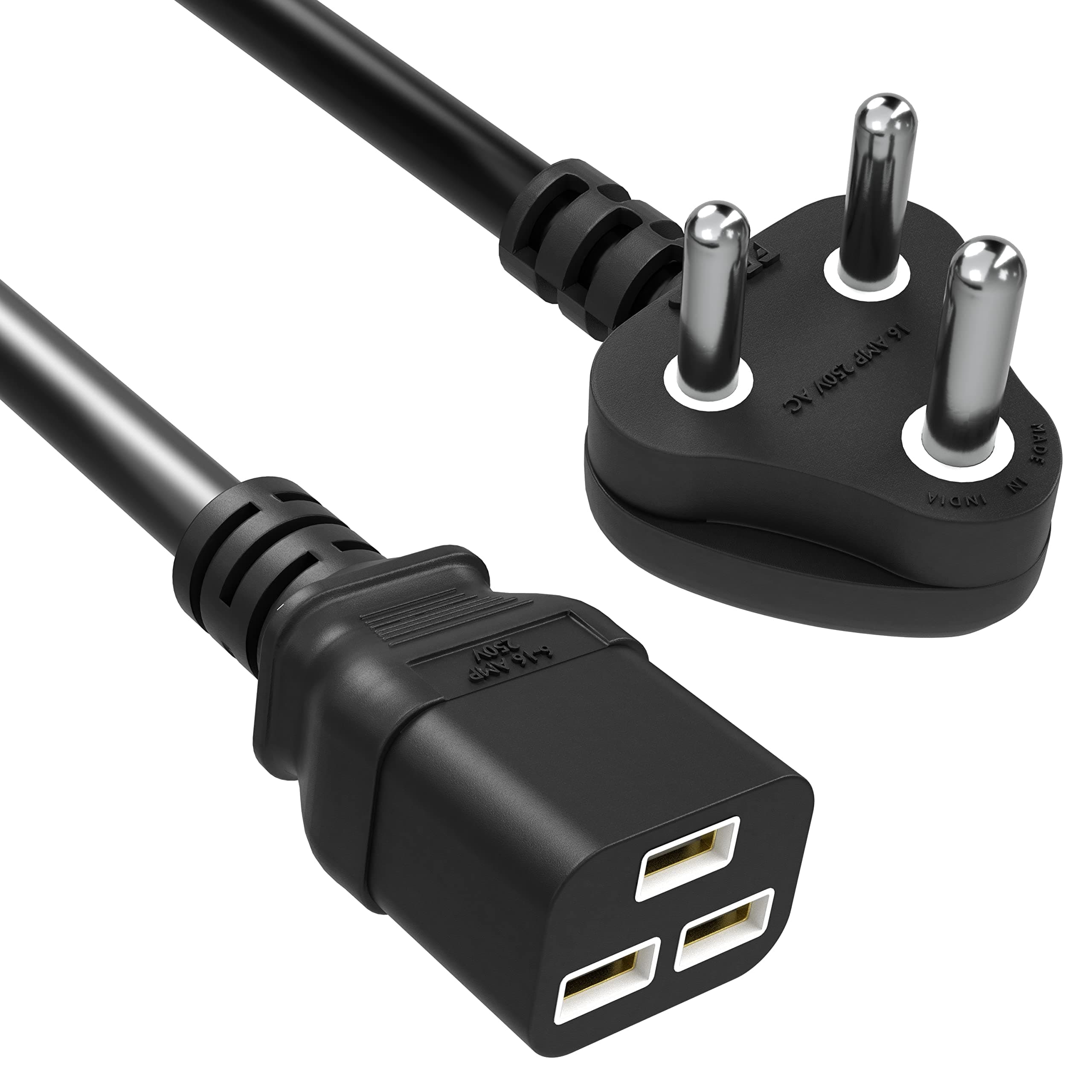 FEDUS 16amp C19 Server AC Power Cord Heavy Duty Mains Cord, Power Cable Cord 16A, 16AWG, Computer Gauge for PDUs, UPS Amplifier and Network Equipment-1.5sqmm