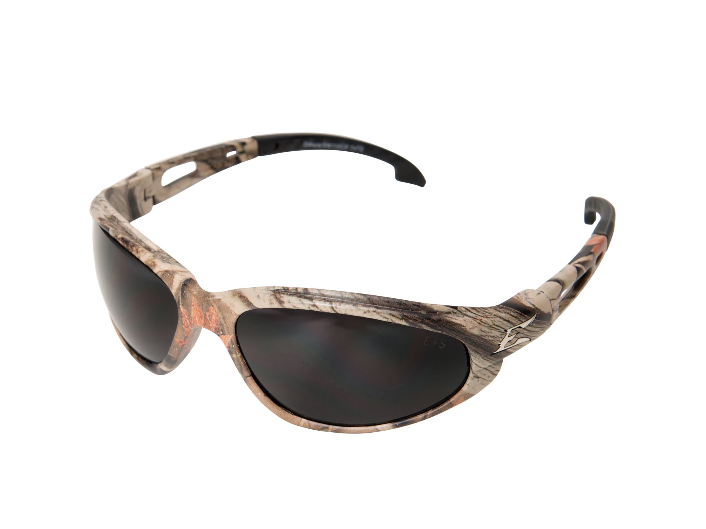 SW116CF Dakura Wrap-Around Safety Glasses, Anti-Scratch, Non-Slip, UV 400, Military Grade, ANSI/ISEA & MCEPS Compliant, 5.04" Wide, Forest Camo Frame/Smoke Lens