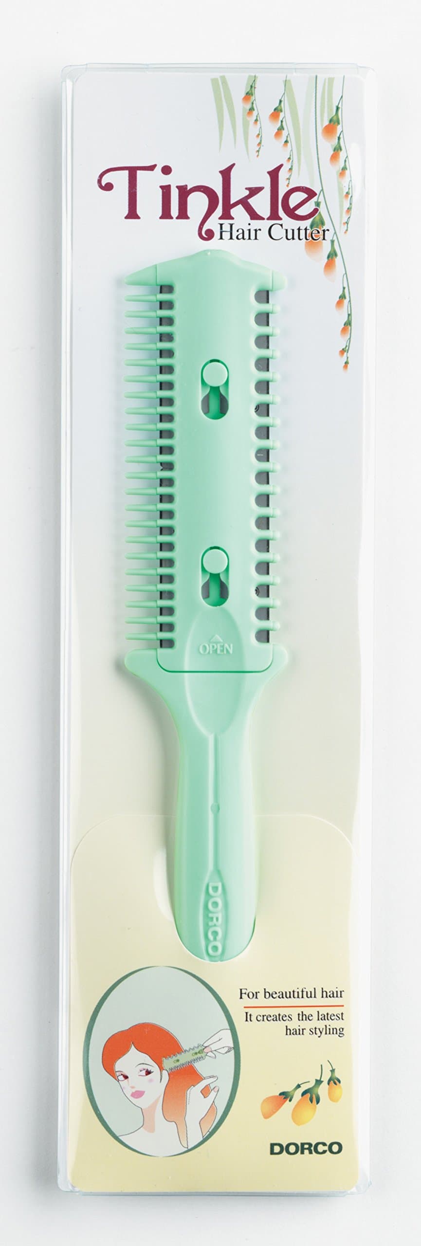 Tinkle Hair Cutting Comb with Dual-Sided Design and Platinum-Coated Blades for Trimming, Layering, and Styling Hair at Home