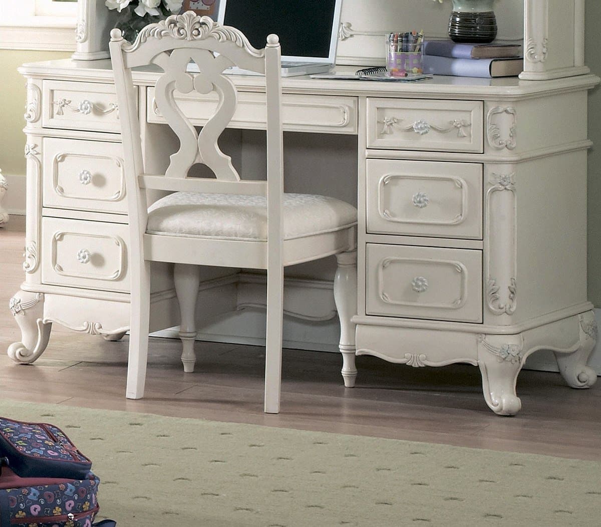 Home Elegance Cinderella Writing Desk, B: Youth, White
