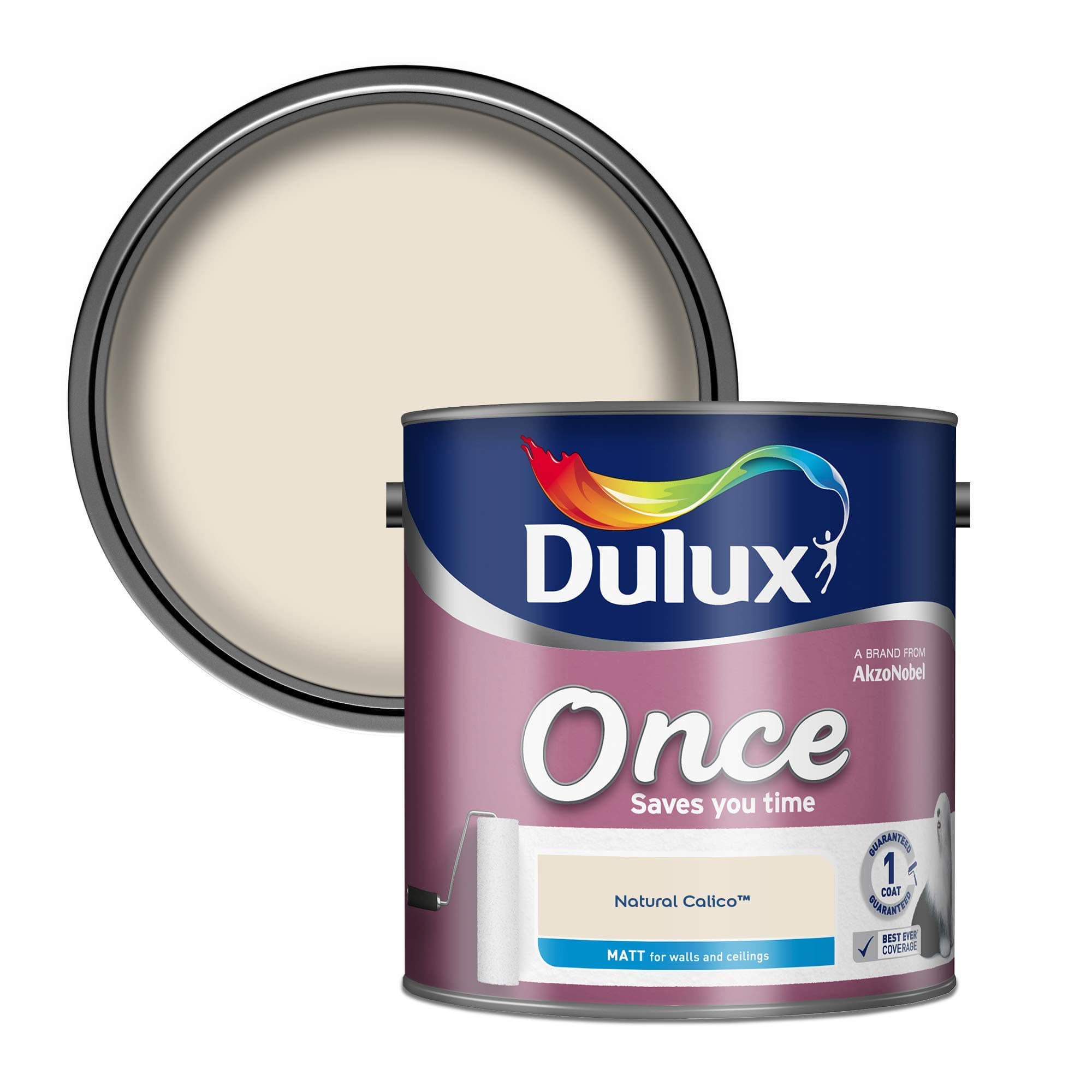 Dulux Once Matt Emulsion Paint - Natural Calico - 2.5L