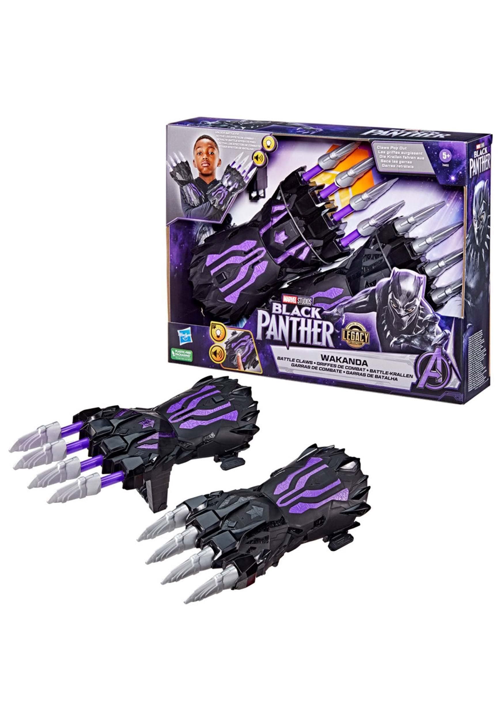 Studios' Black Panther Legacy Wakanda FX Battle Claws with Lights and Sounds, Kids Role Play Toys, Super Hero Toys for Ages 5 Up, Standard