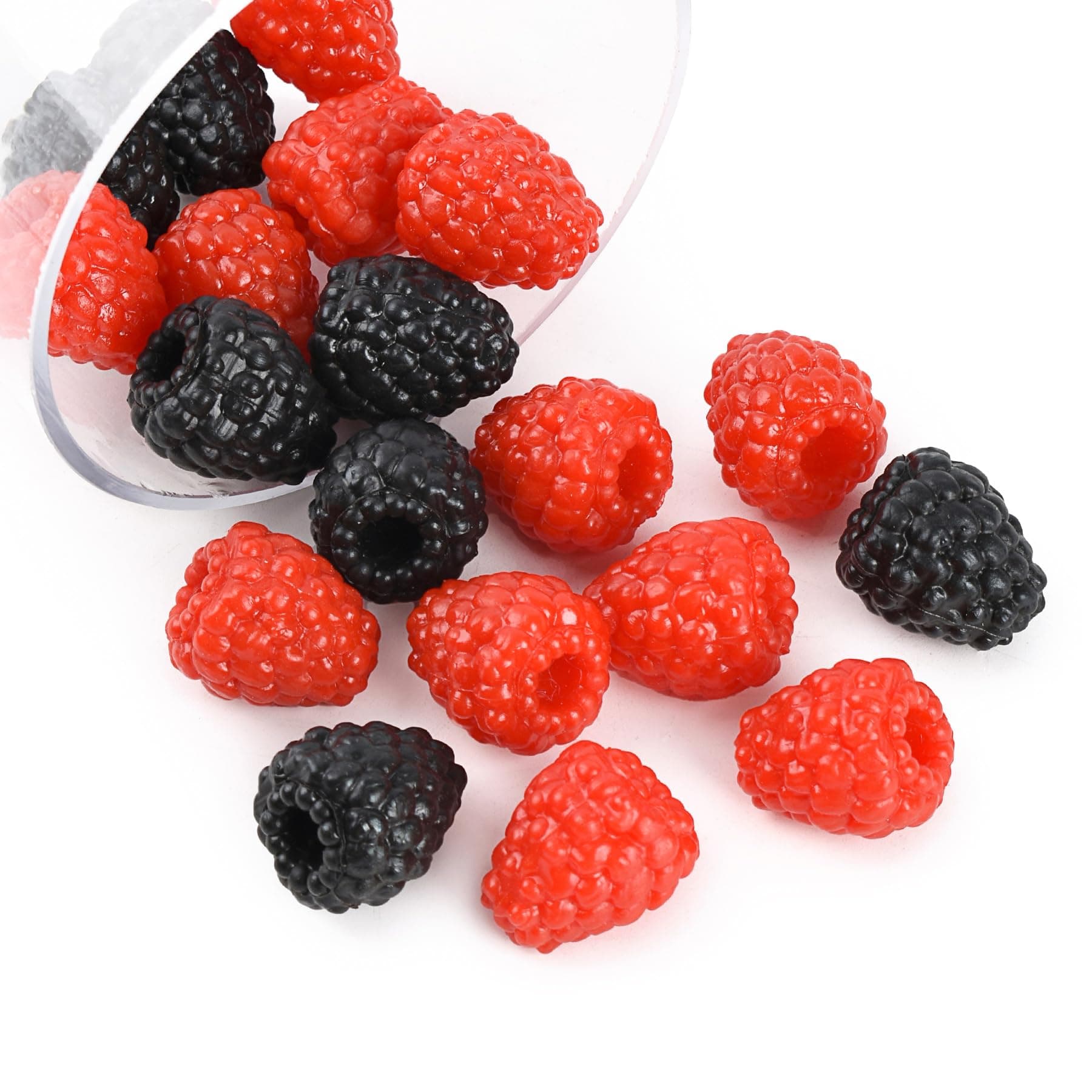 20Pcs Artificial Raspberry Fake Simulation Fruit Lifelike Raspberries for Wedding Table Centerpieces Basket Display Home Kitchen Decor Photography Props
