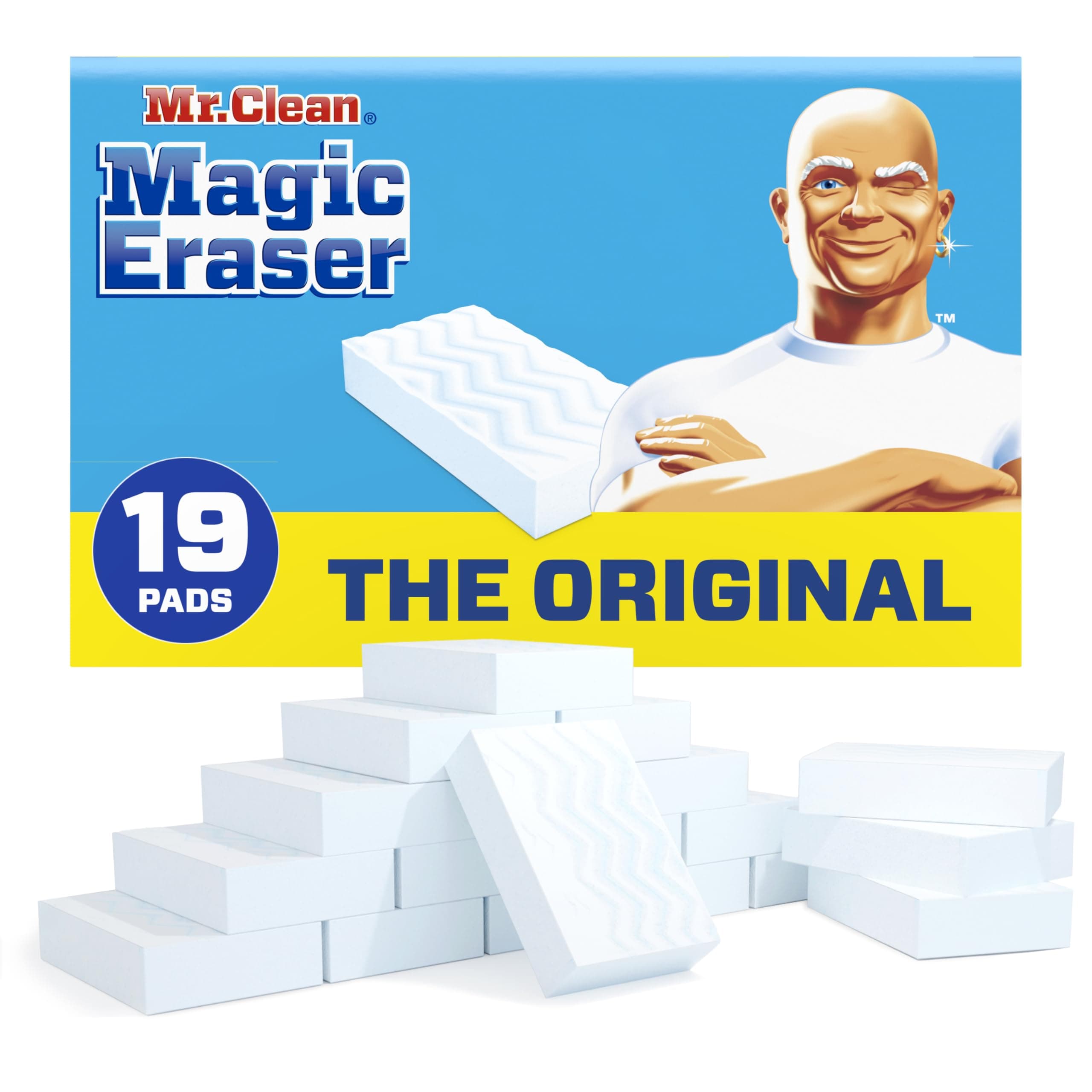 Mr. Clean Original Magic Eraser Cleaning Pads with Durafoam, 19 Count