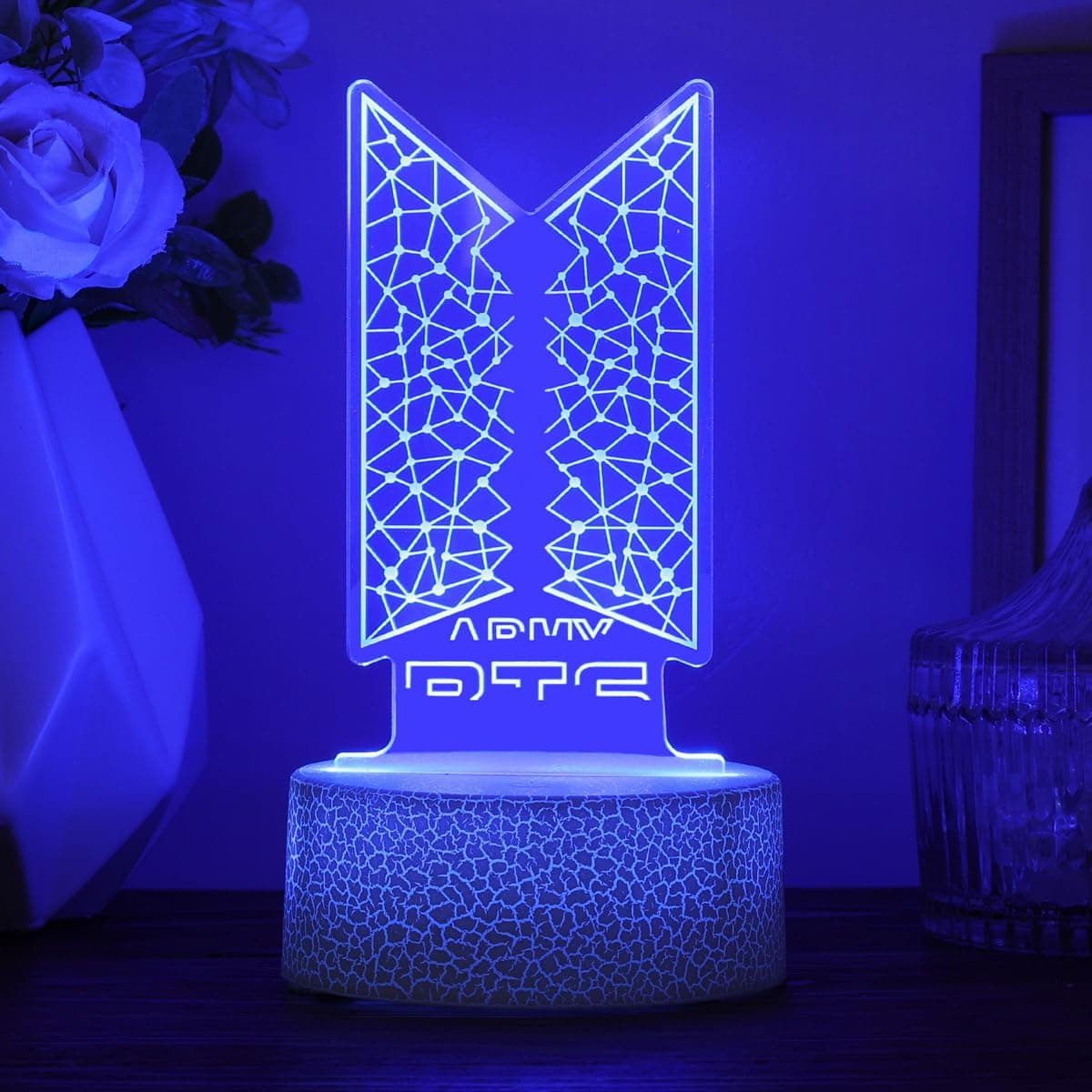 Kpop Bangtan Boys 7 Colors LED Acrylic Night Light Bedside Lamps Bedroom Home Room Decoration for BTS Army Fans Gifts