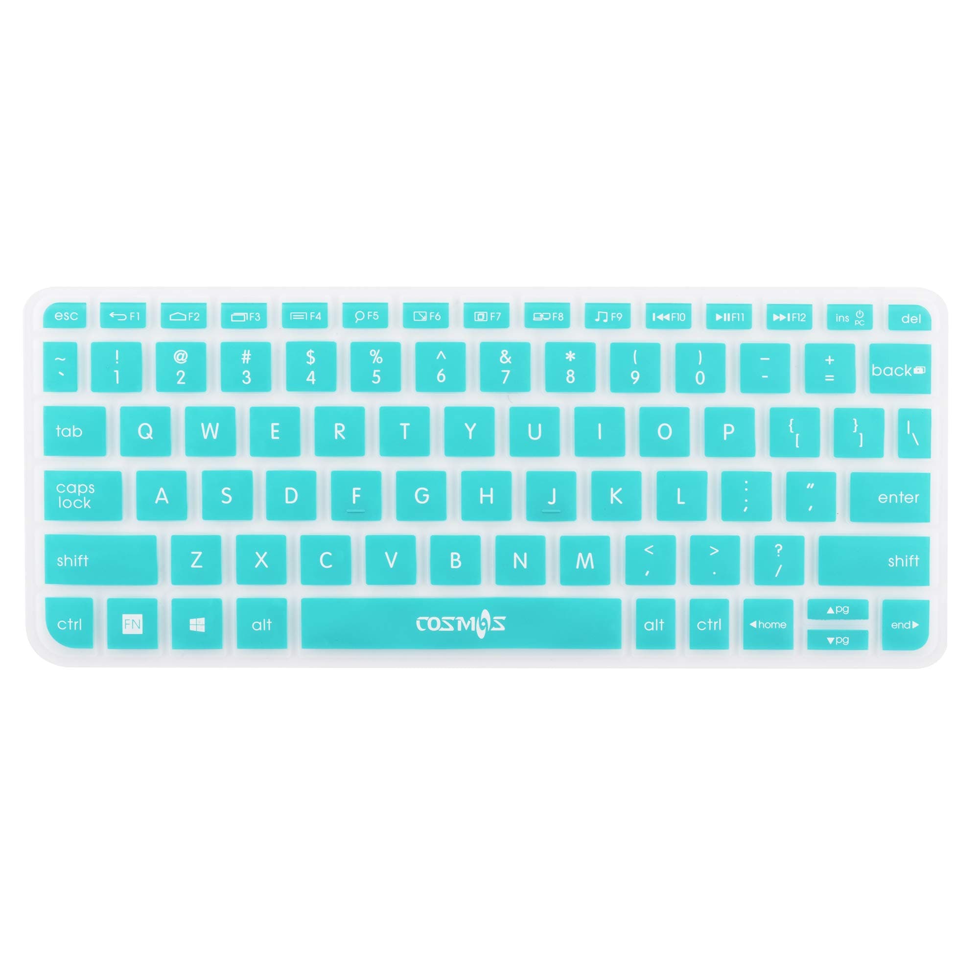 Ultra Thin Silicone Soft Keyboard Cover Skin Compatible with Logitech Wireless Touch Keyboard K400 Plus (Not for Old Version K400 & K400r) (Aqua Blue)
