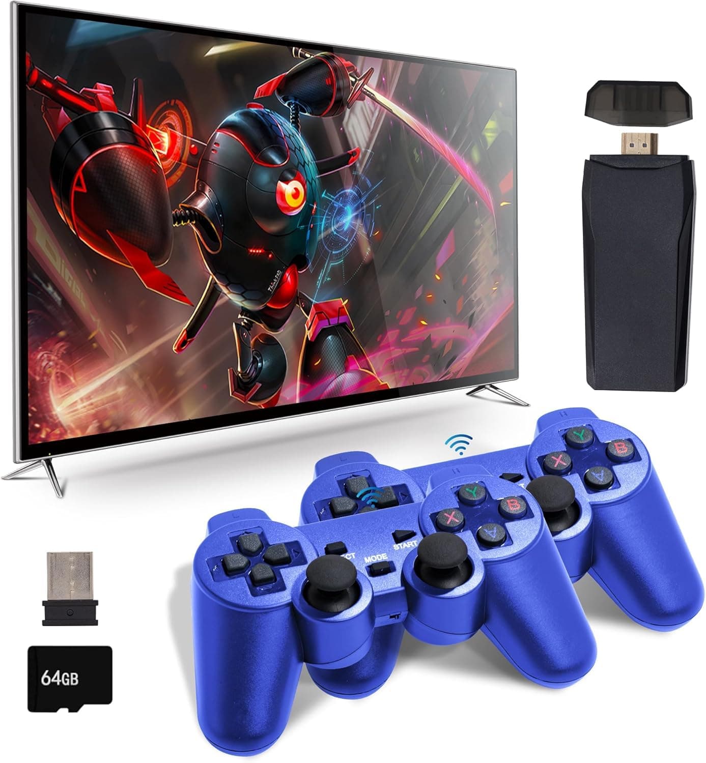 Generic Retro Gaming Console, Retro Game Stick with Built-in 9 Emulators, 20,000+ Games, 4k Hdmi Output, and 2.4GHz Wireless Controller, Plug and Retro Play Video Games for Tv (64)