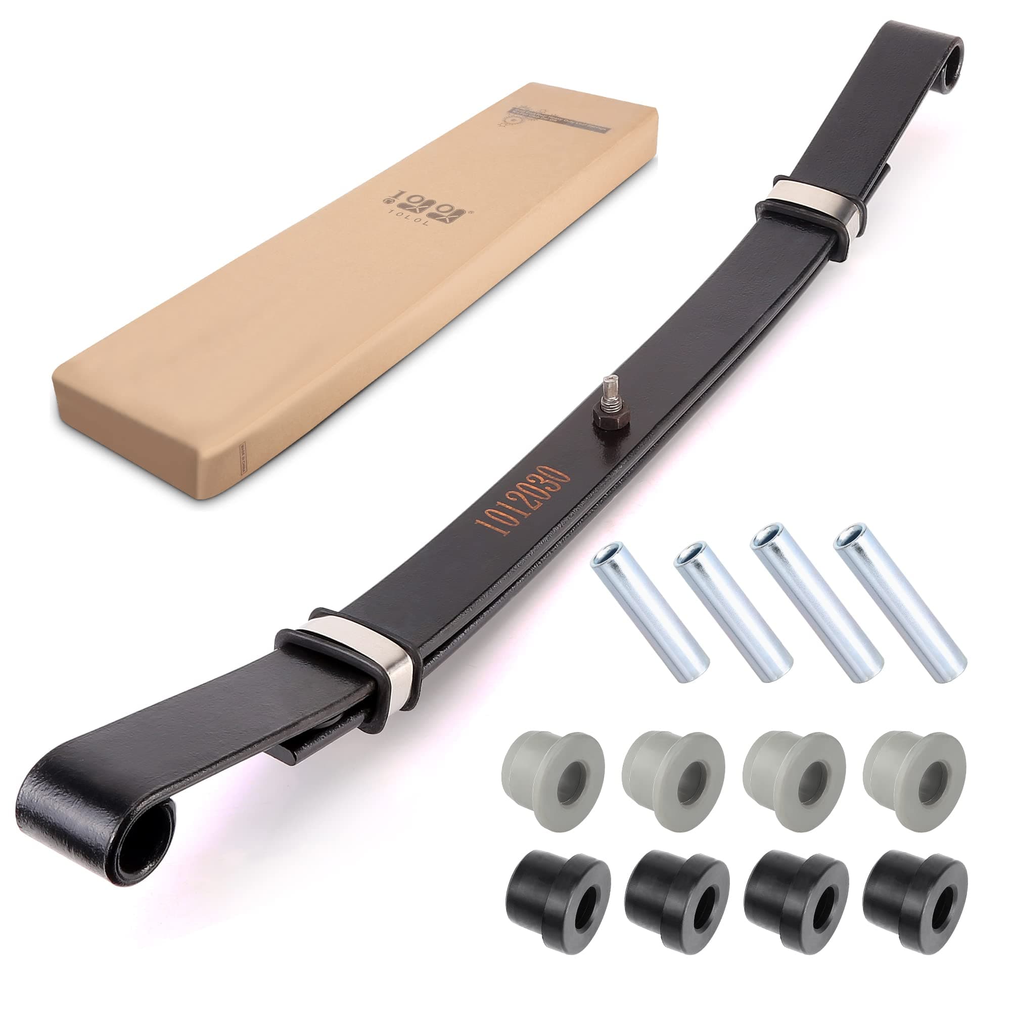 10L0L Golf Cart Heavy Duty Front 2-Leaf Spring Kit with Bushings & Sleeves for Club Car DS & Precedent 1981-Up, OEM 103628801