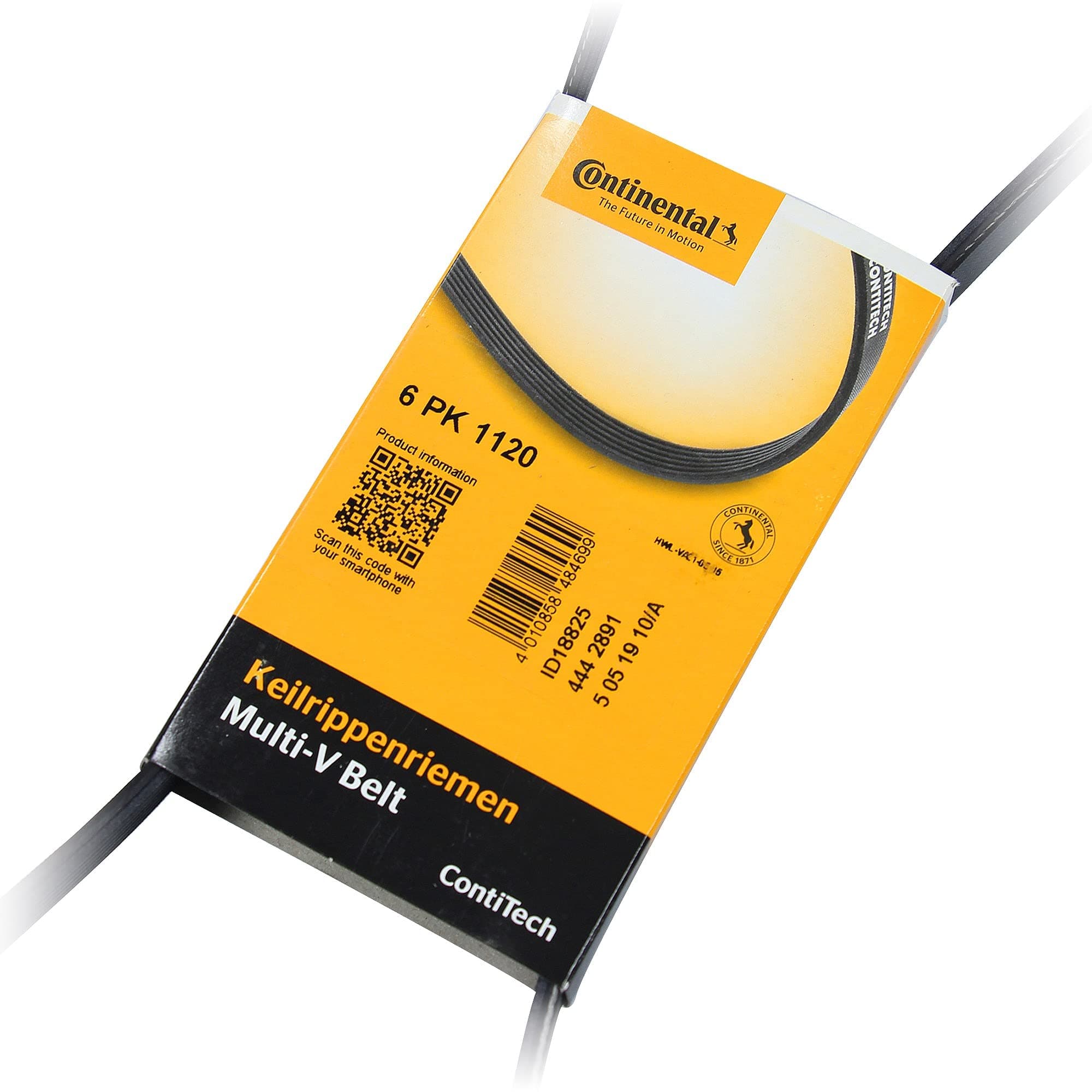 ContiTech 6PK1120 V-Ribbed Belt, Rubber Polyester, V Belt, Compatible with Staubsauger, black