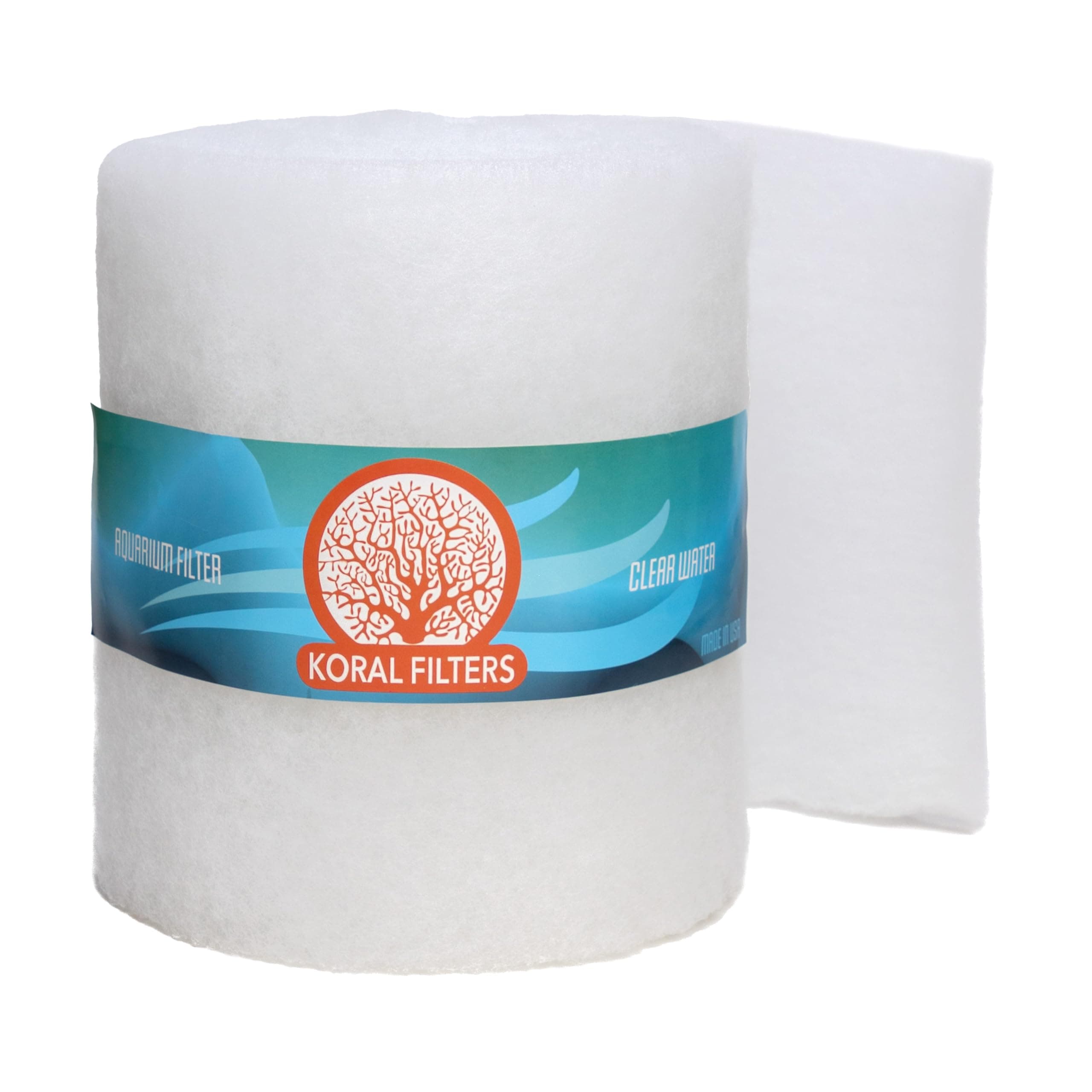 Premium Aquarium Filter Media Pad - Cut-to-Fit Roll, Fresh and Saltwater Safe, Blue & Dye-Free Options, Made in USA (Dye Free, 12"x72" (6 ft) x 0.75)