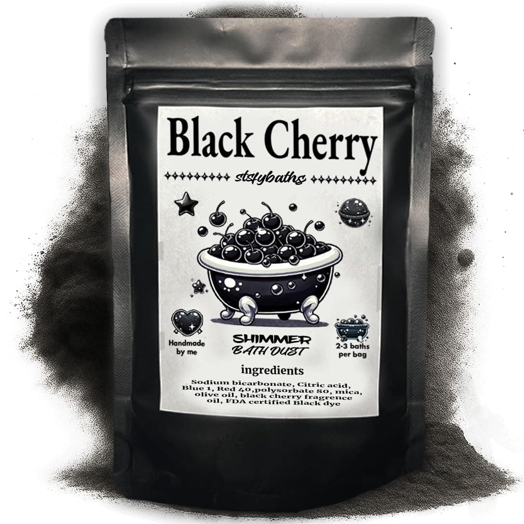 Black Cherry Shimmer Bath Bomb in A Bag - Handmade Scented Bath Bombs for Women,Kids and Men - Bulk Bathbomb Fizzies Perfect for Boys and Girls All Ages (Small, Black)