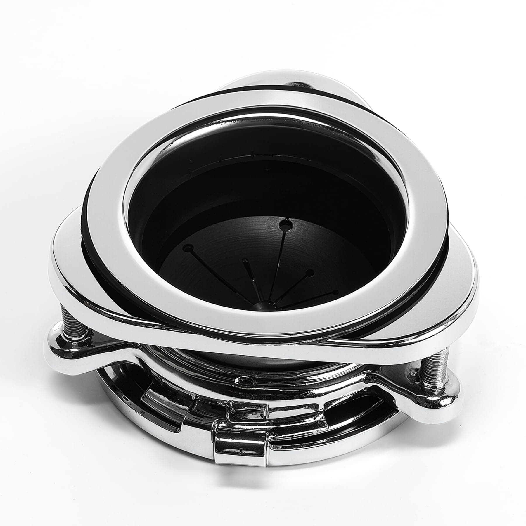 Garbage Disposal Flange, 3 Bolt Mount Stainless Steel Kitchen Sink Flange Kit with Splash Guard for 3 1/2 Inch Standard Sink Drain Hole, Sink Food Waste Disposer Installation kit