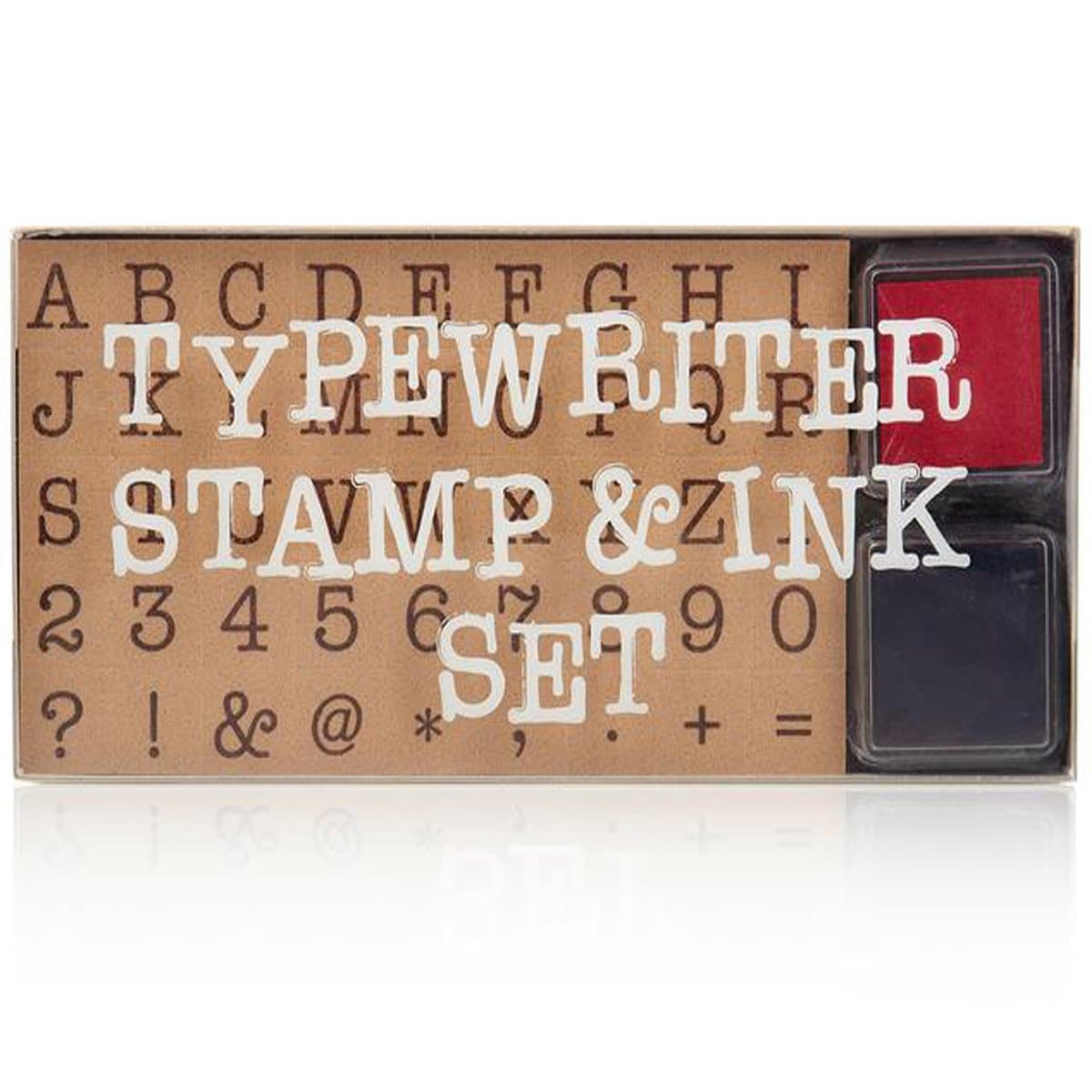 Typewriter Font Letters and Numbers Rubber Stamping Set