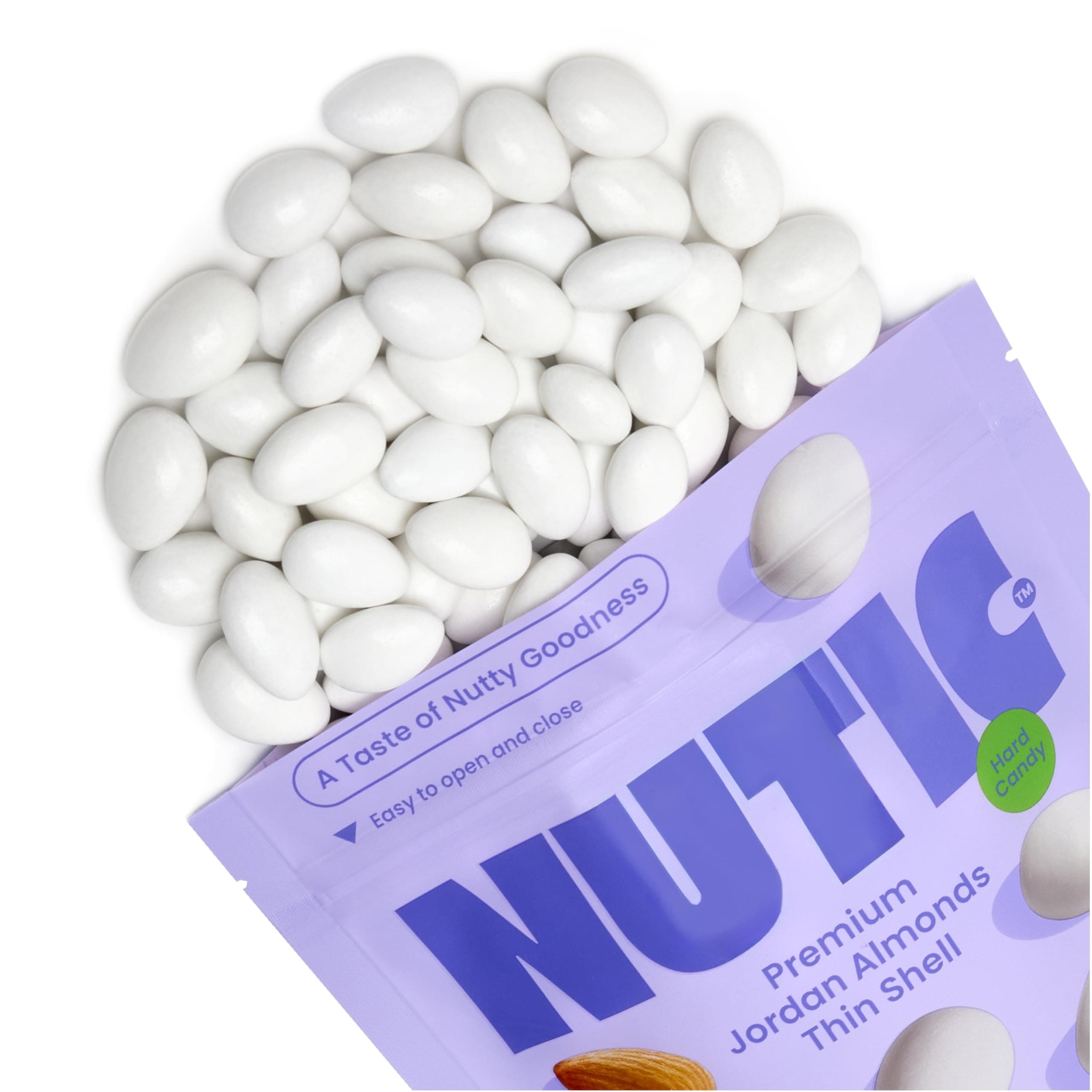 Nutic White Jordan Almonds - 2LB, Premium Thin Shell, Elegant Italian Confetti Candy for Weddings, Holidays, and Birthdays, Freshly Made in the USA - (Pack of 1)
