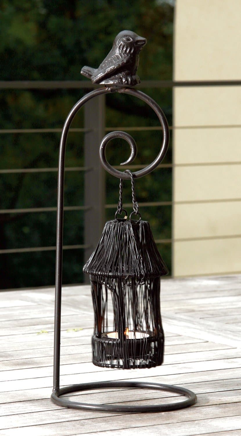 KINDWER Birdhouse Tealight Candle Holder, 13-Inch