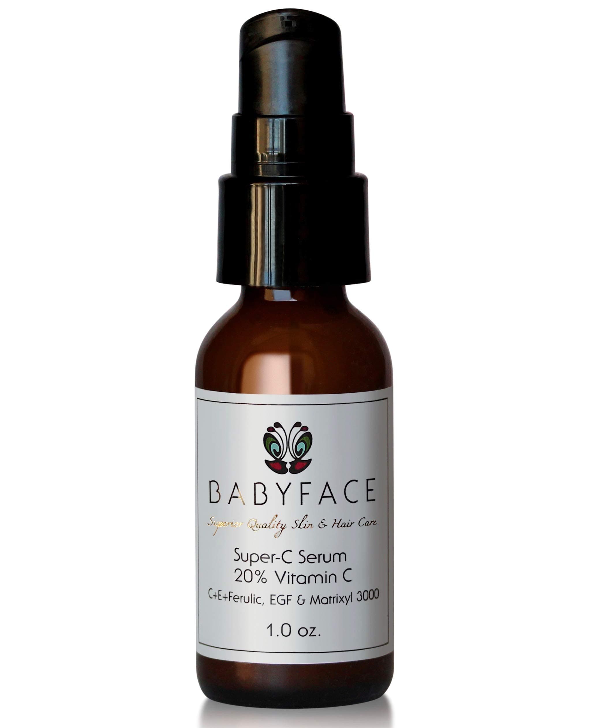 Babyface Super-C Micro-Encapsulated Vitamin C Serum - Brightens, Evens Tone & Antioxidant Protection - Lightweight & Fast Absorbing, 1 oz