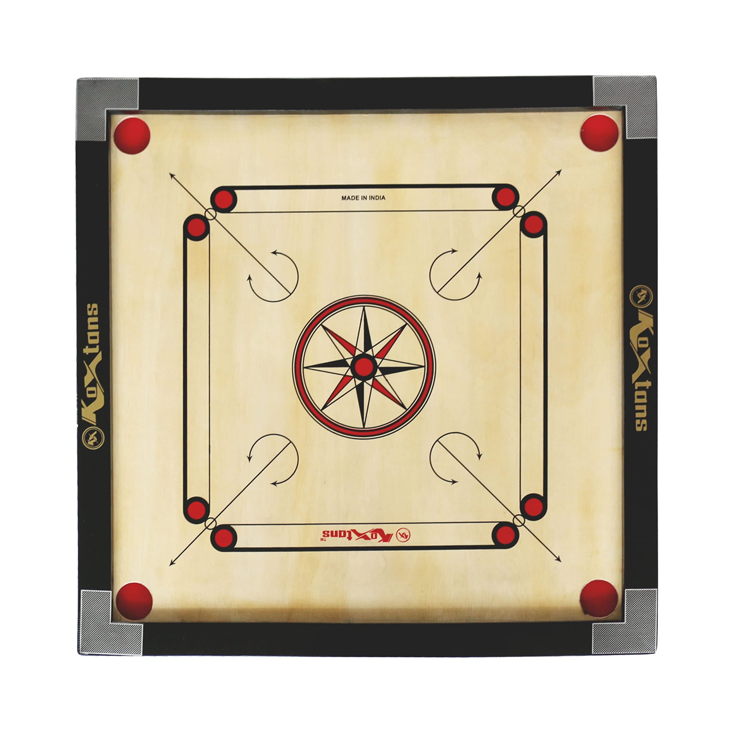 Carrom Board Medium Size, 1.5"" Border (Economy), Brown