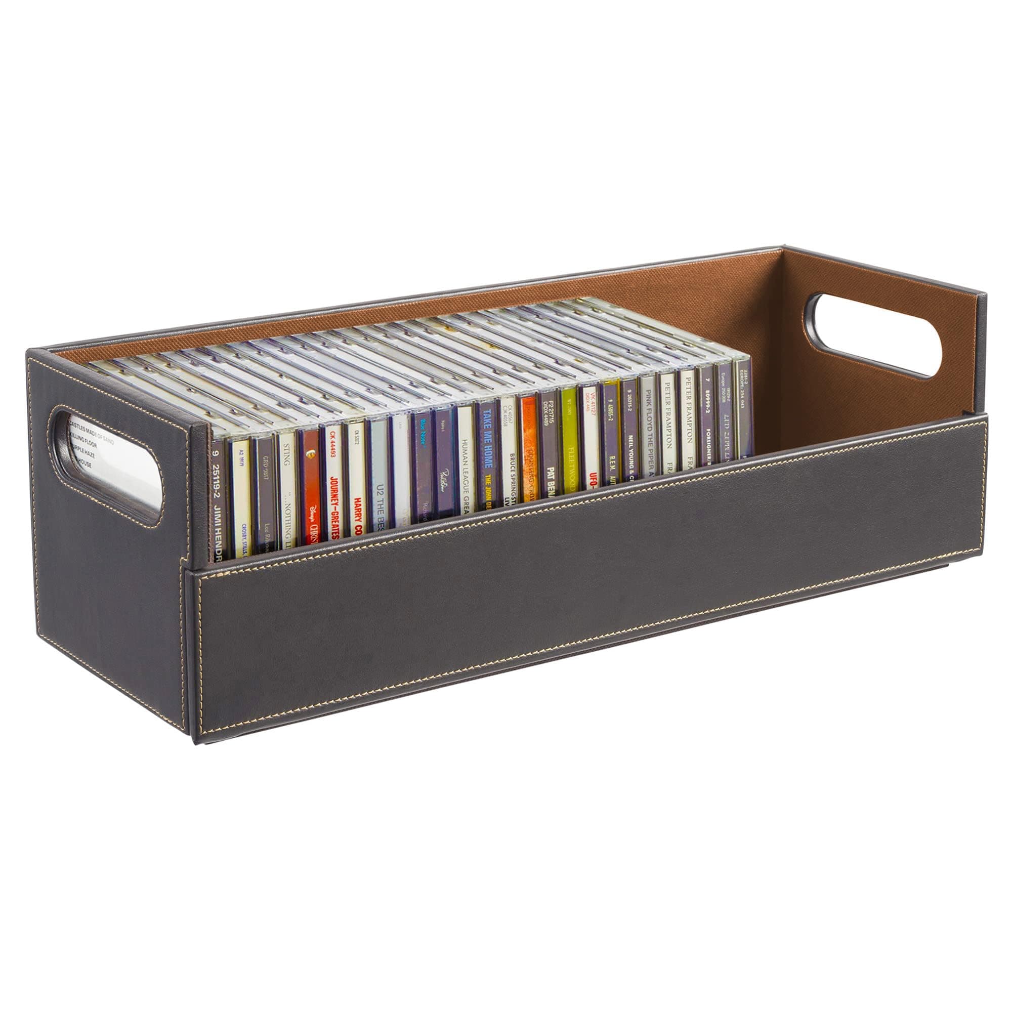 Stock Your Home CD Storage Box with Powerful Magnetic Opening - Holds 40 CD Cases for Media Shelf Storage & Organization