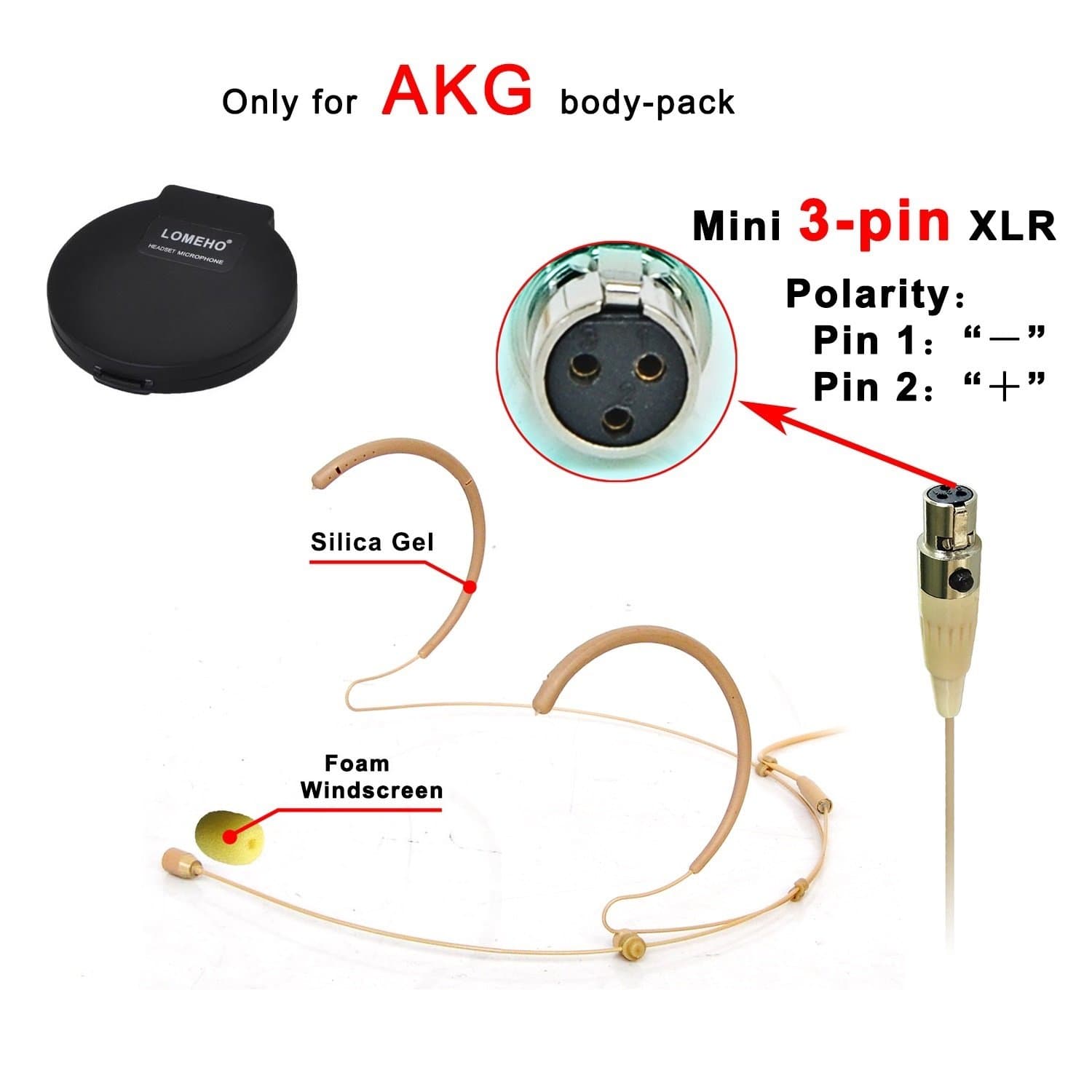 2 Ear Hanging Condenser Headset Microphone (HM-25S2-L5)