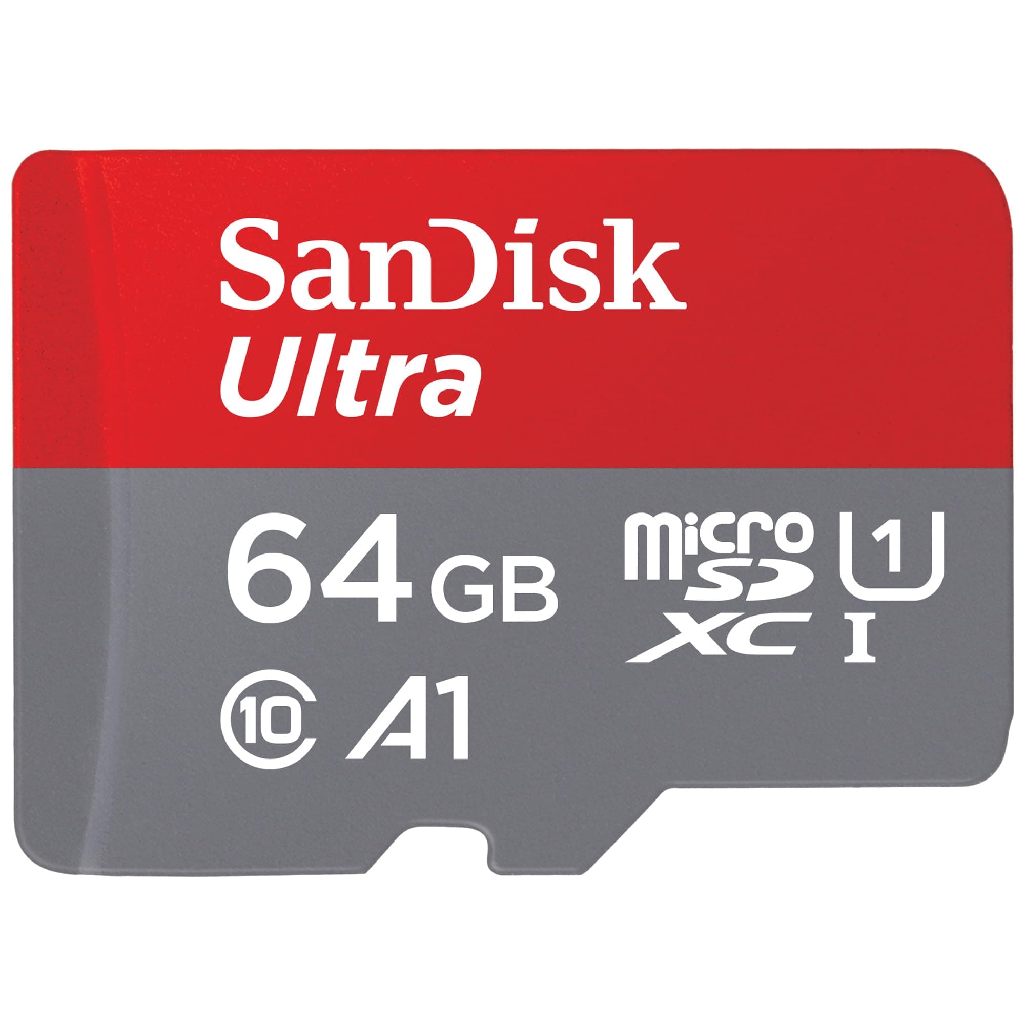 SANDISK 64GB Ultra microSDXC UHS-I Memory Card with Adapter - Up to 140MB/s, C10, U1, Full HD, A1, MicroSD Card - SDSQUAB-064G-GN6MA