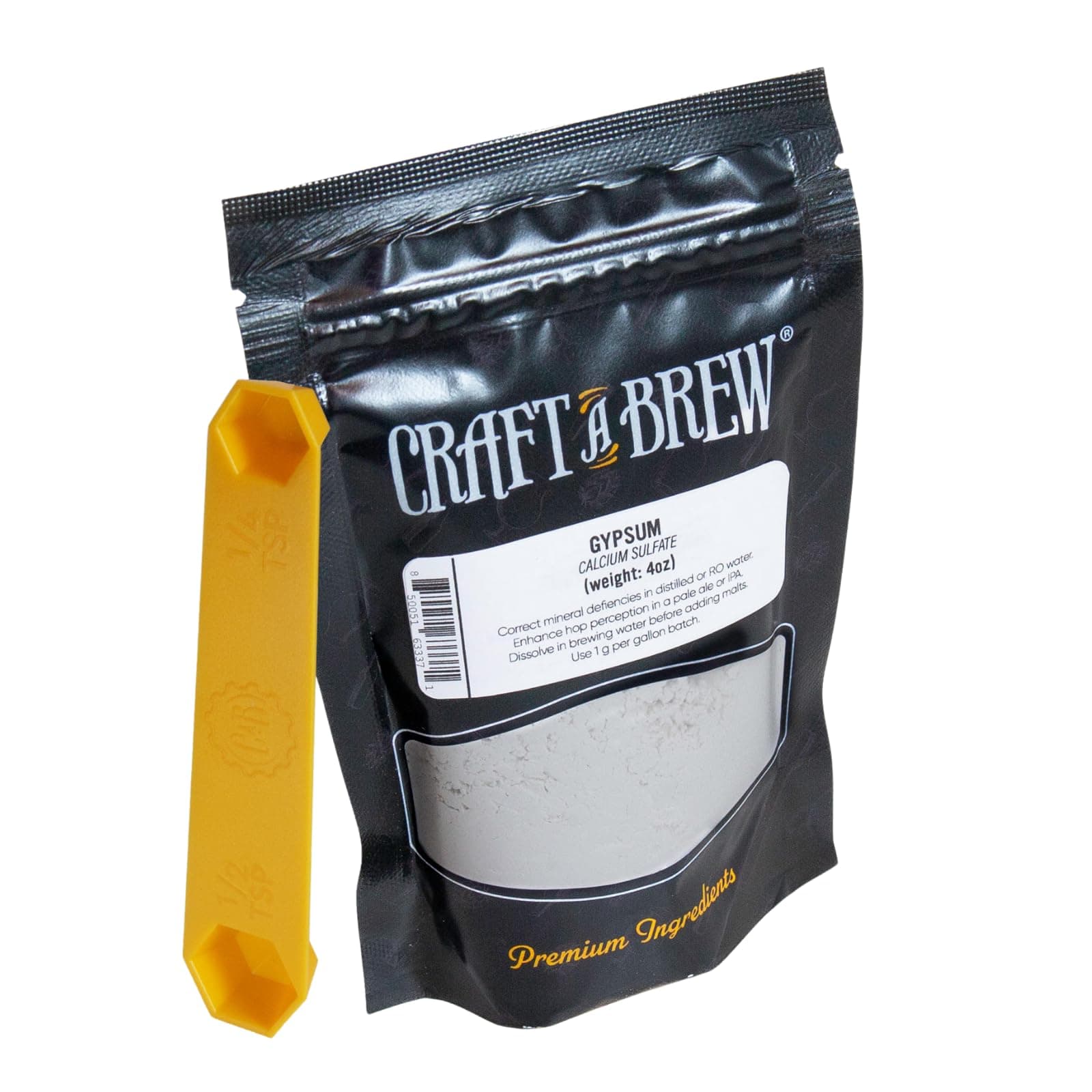 Craft A Brew - Gypsum - Calcium Sulfate - Essential Water Component for Beer Brewing - 4oz