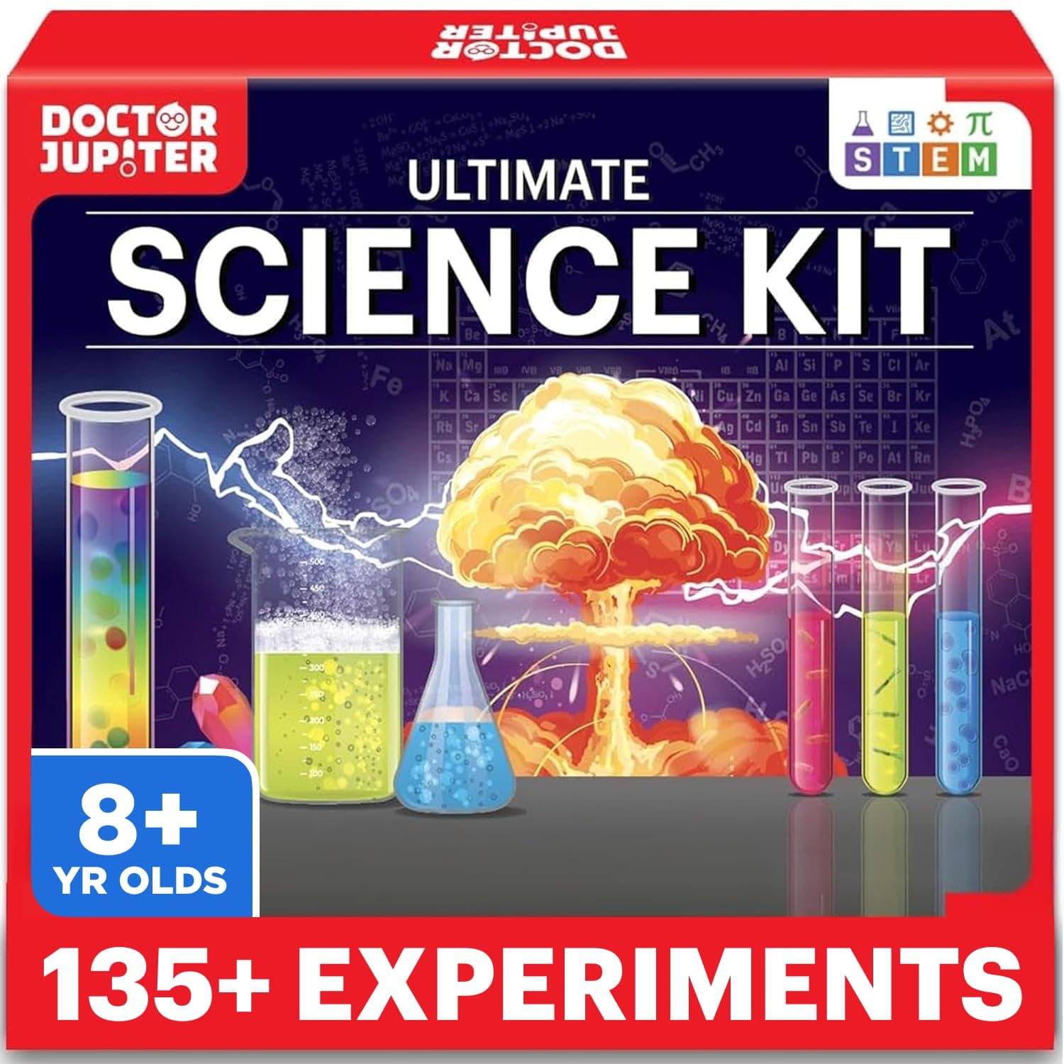 Dr. Jupiter Science Kit for Kids 8-9-10-11-12-13-14 Years Old | Christmas Birthday Gift Ideas for Boys and Girls Ages 8+ | STEM Toys 135+ Experiments | Learning & Education Kit